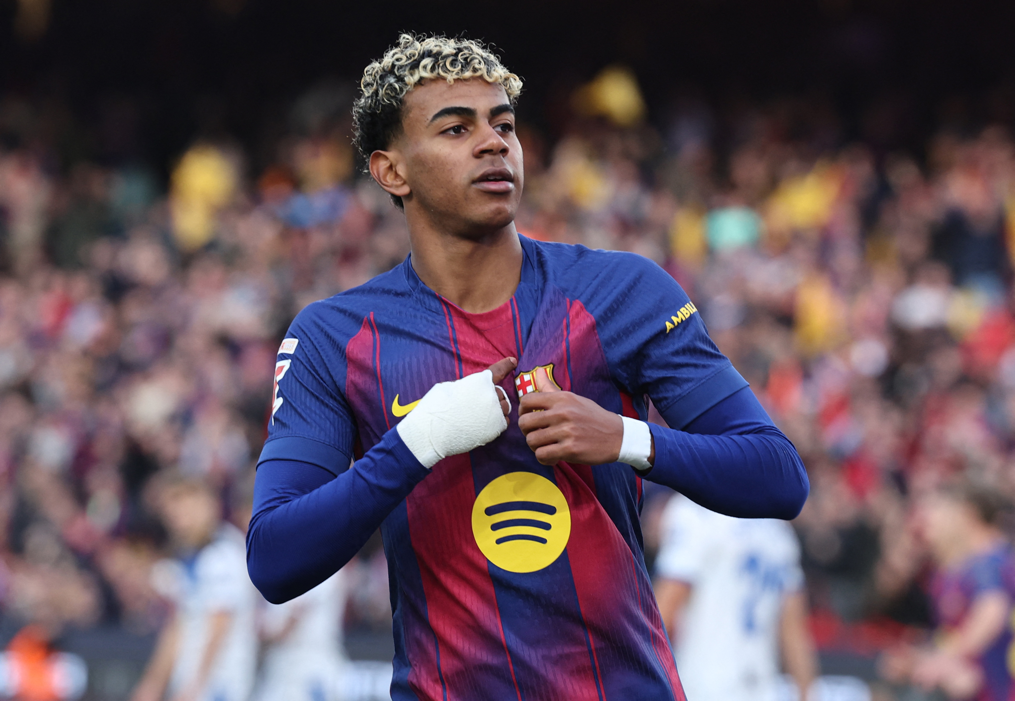 Barcelona's Spanish forward Lamine Yamal