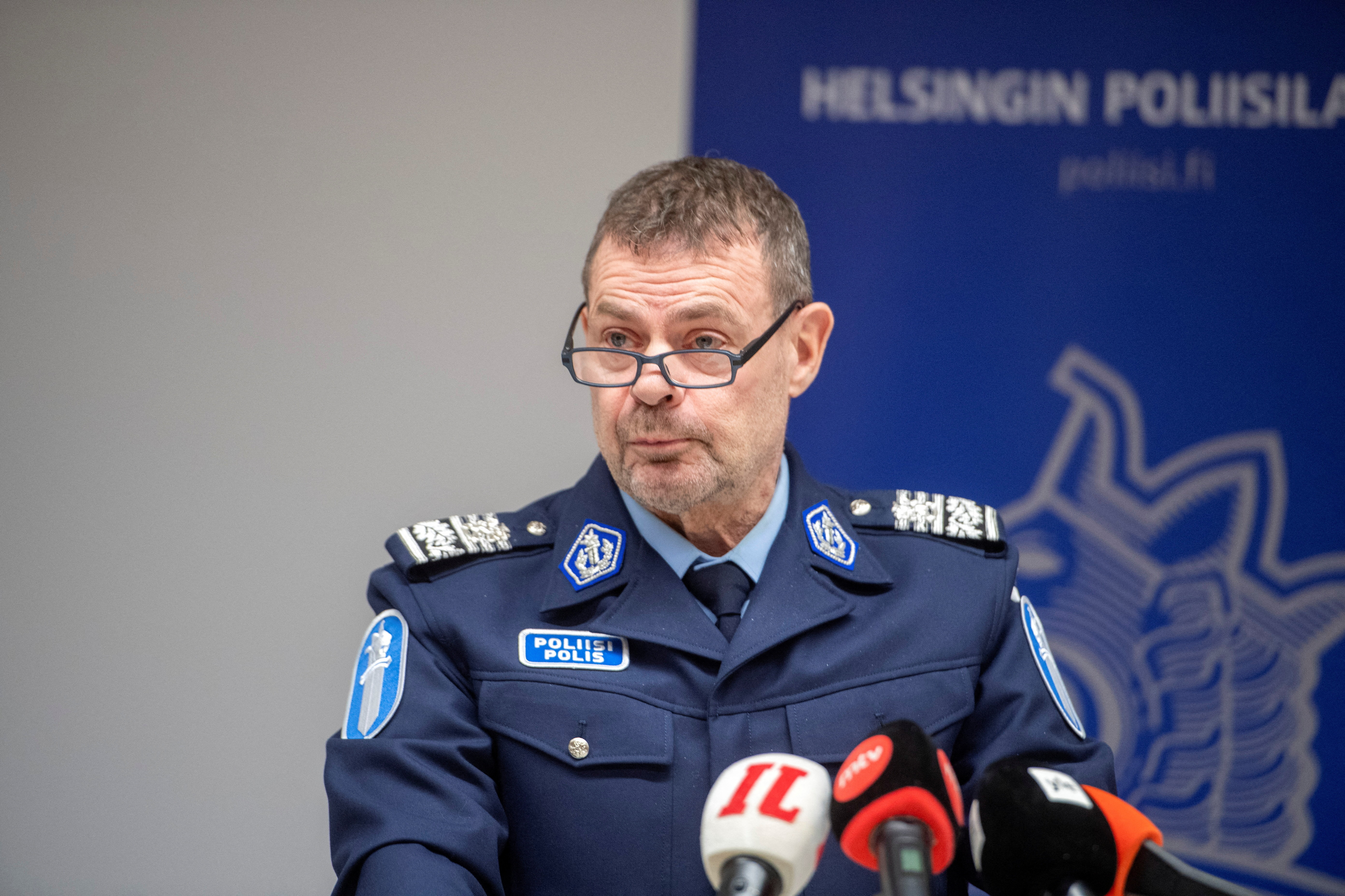 Director of the National Bureau of Investigation Robin Lardot attends a press conference in Helsinki, Finland December 31, 2025. Finnish police on Wednesday seized a ship suspected of damaging an undersea telecoms cable running from Helsinki to Estonia's capital Tallinn across the Gulf of Finland, an area hit by suspected sabotage incidents in recent years. Kimmo Penttinen/Lehtikuva via REUTERS ATTENTION EDITORS - THIS IMAGE WAS PROVIDED BY A THIRD PARTY. NO THIRD PARTY SALES. NOT FOR USE BY REUTERS THIRD PARTY DISTRIBUTORS. FINLAND OUT. NO COMMERCIAL OR EDITORIAL SALES IN FINLAND.
