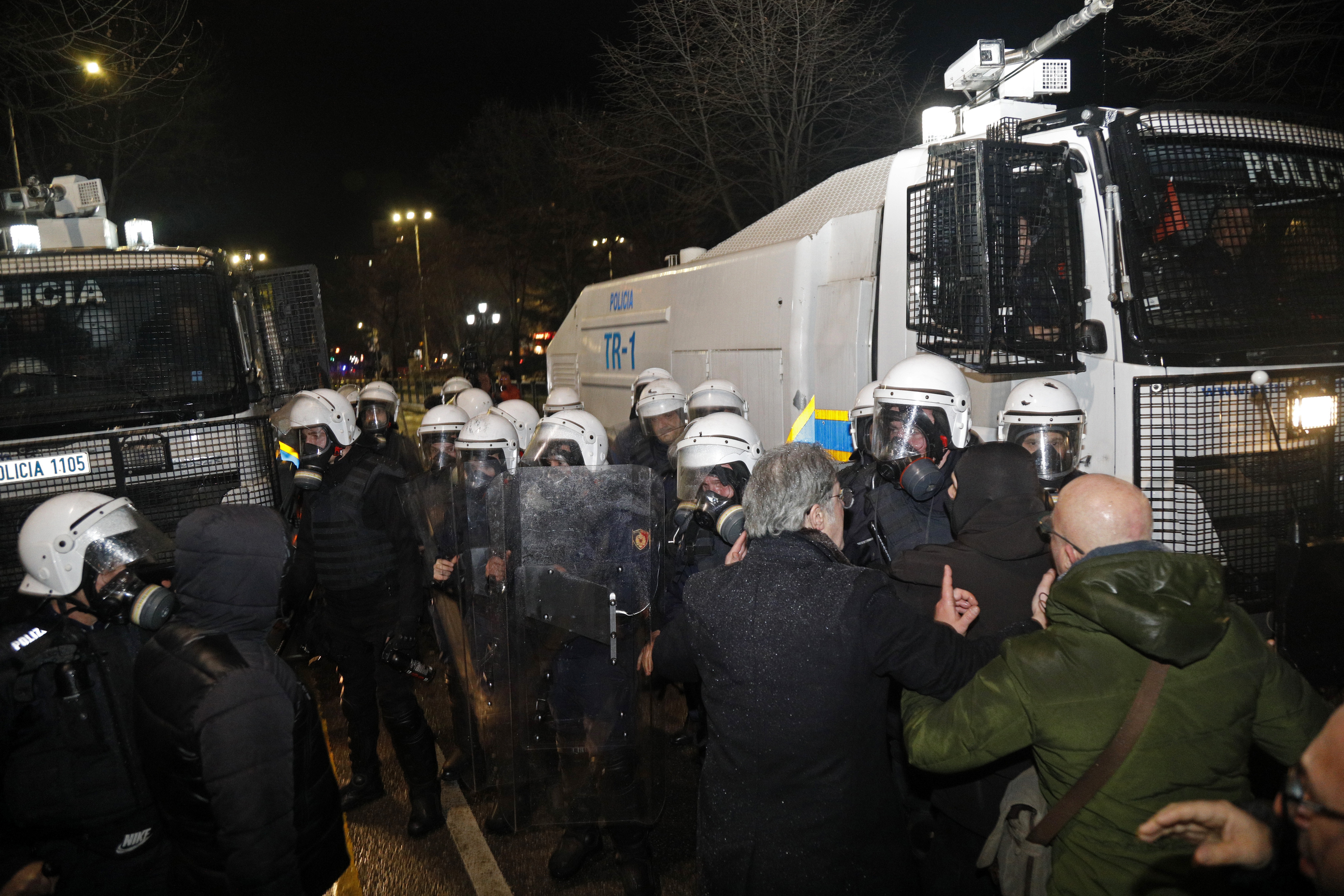Clashes erupt at anti-government protest in Tirana