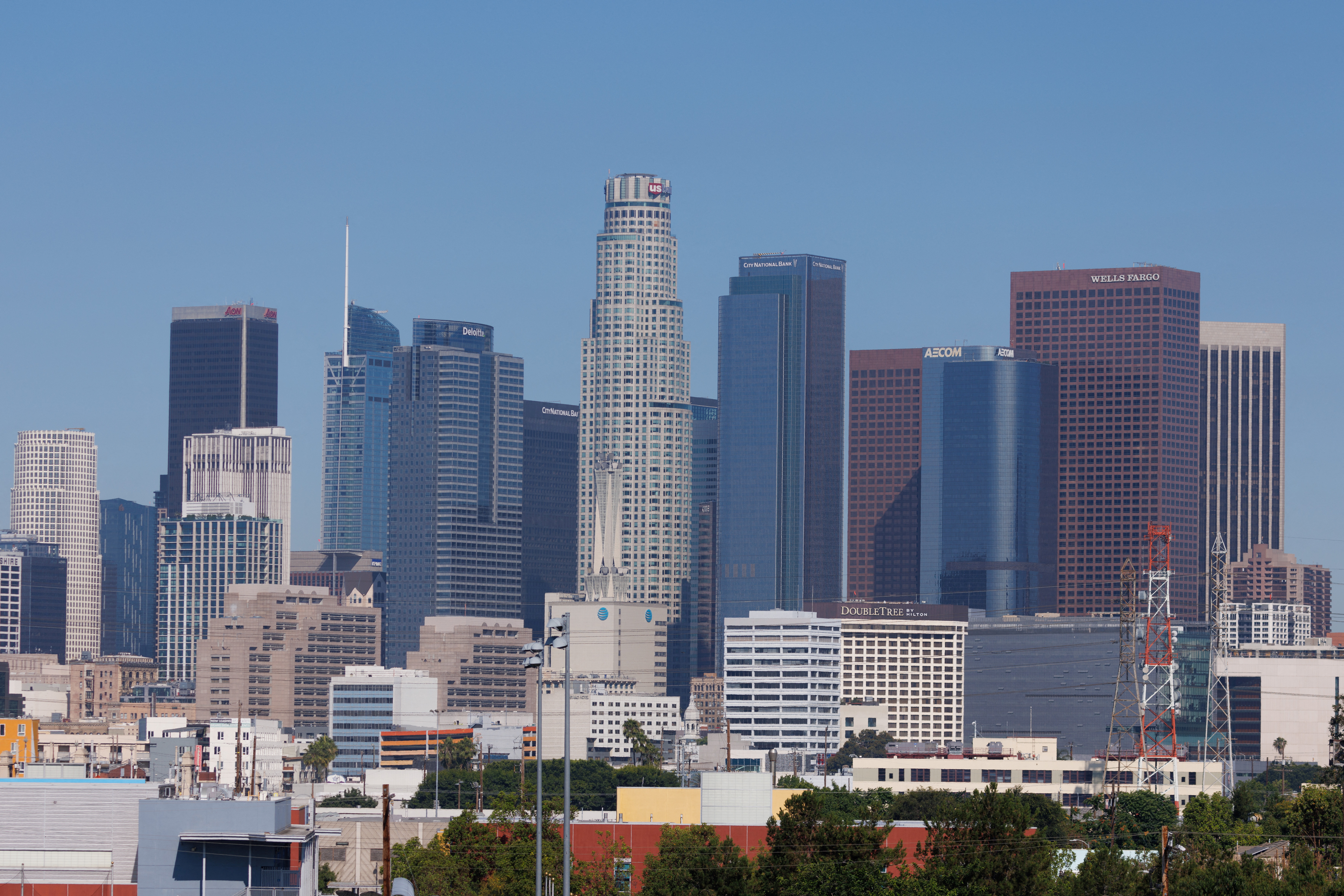 General view of the downtown of Los Angeles.