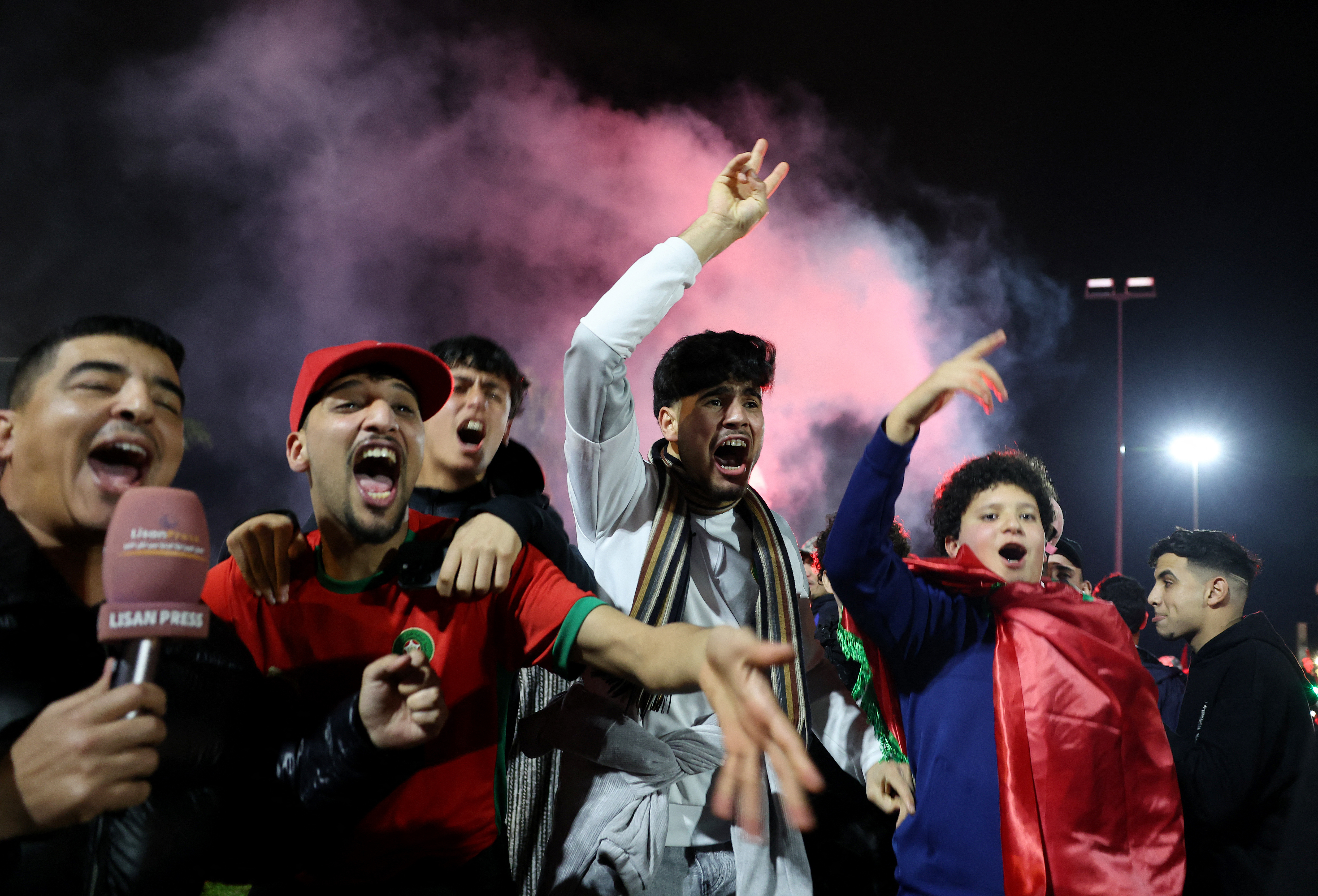 Morocco and Senegal celebrate advancing to the AFCON final showdown