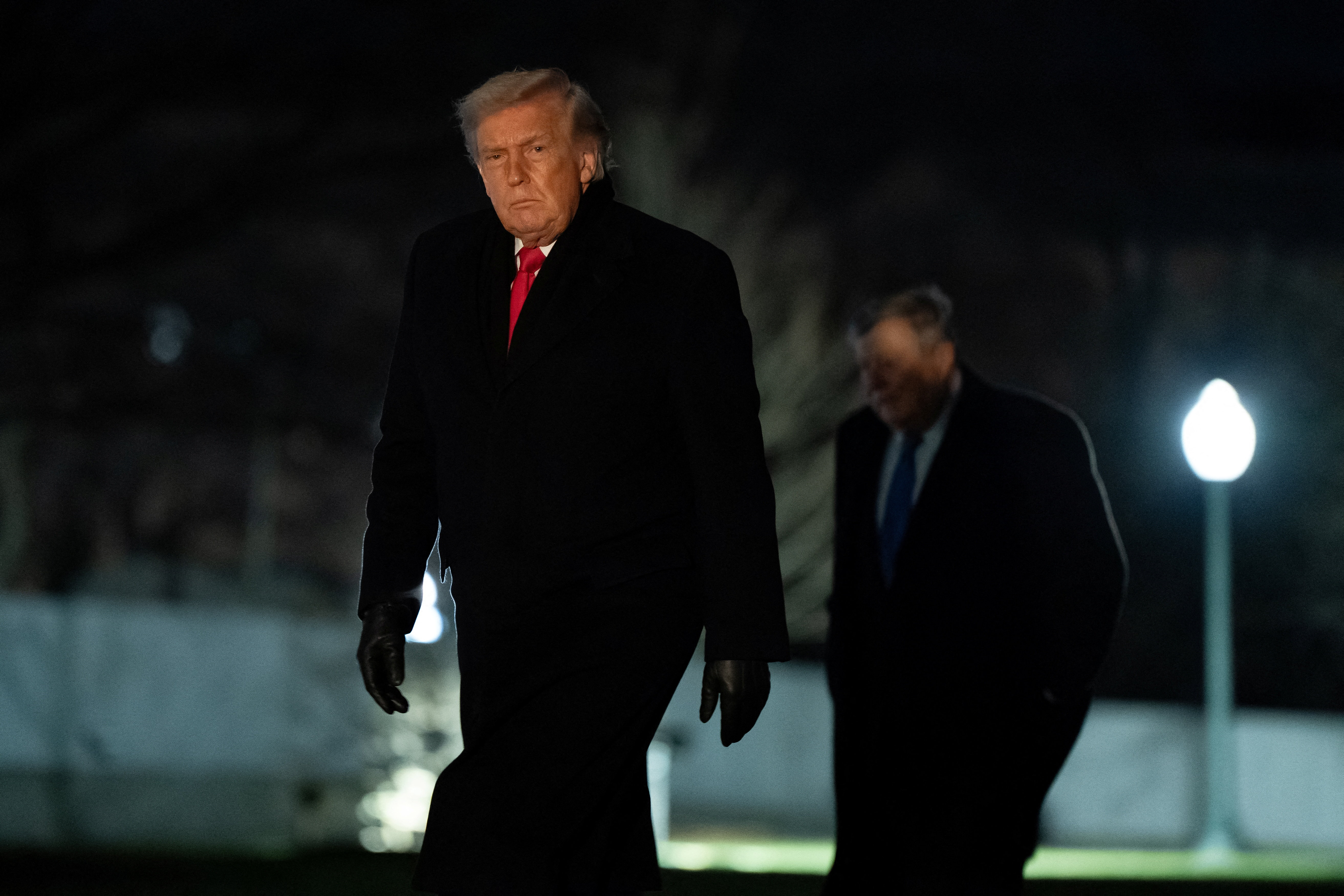 U.S. President Donald Trump walks from Marine One to the White House in Washington, D.C