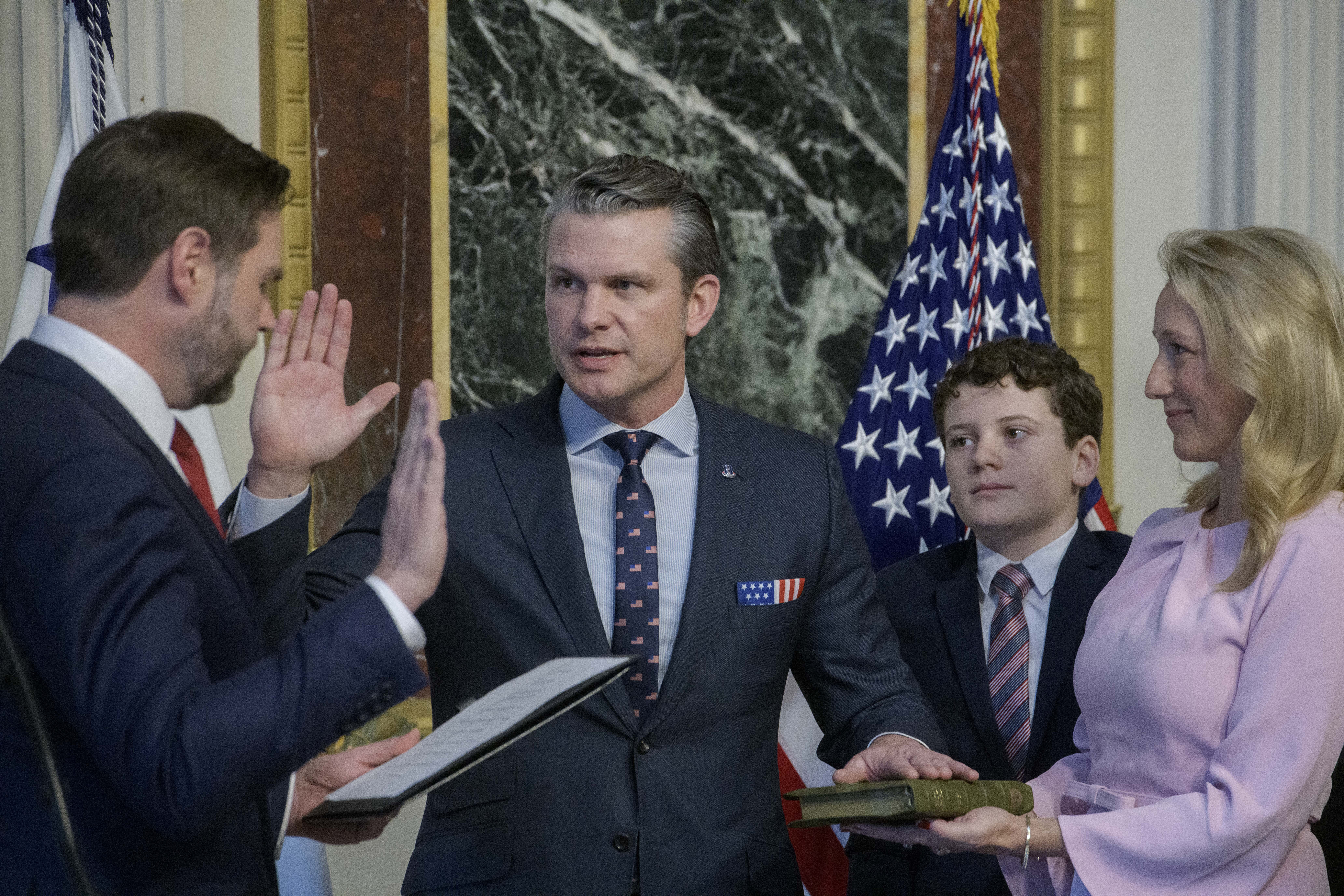 Hegseth is sworn into office