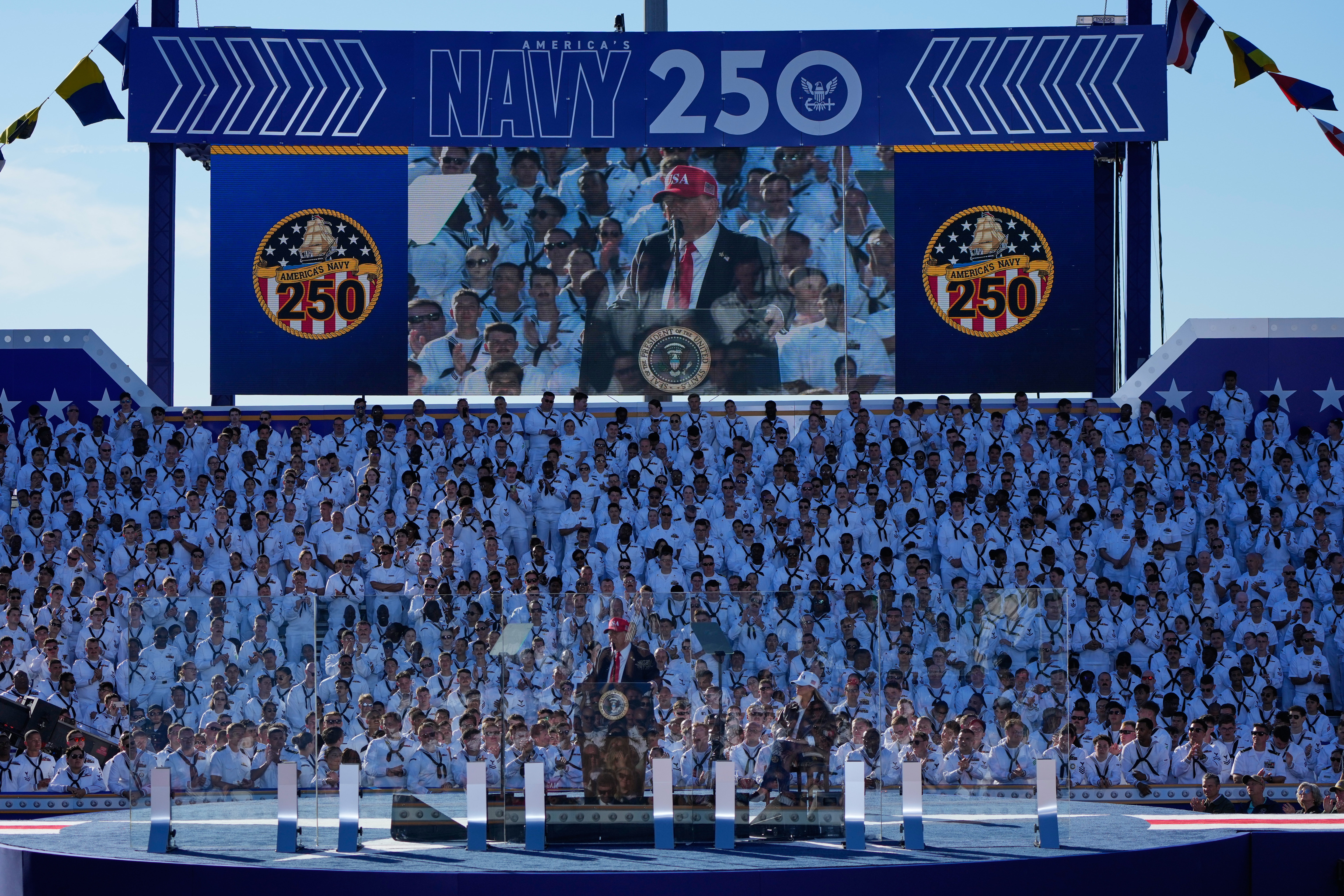 Trump speaks to the US Navy