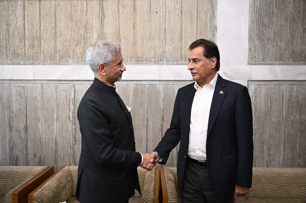 Ayaz Sadiq met Indian External Affairs Minister.