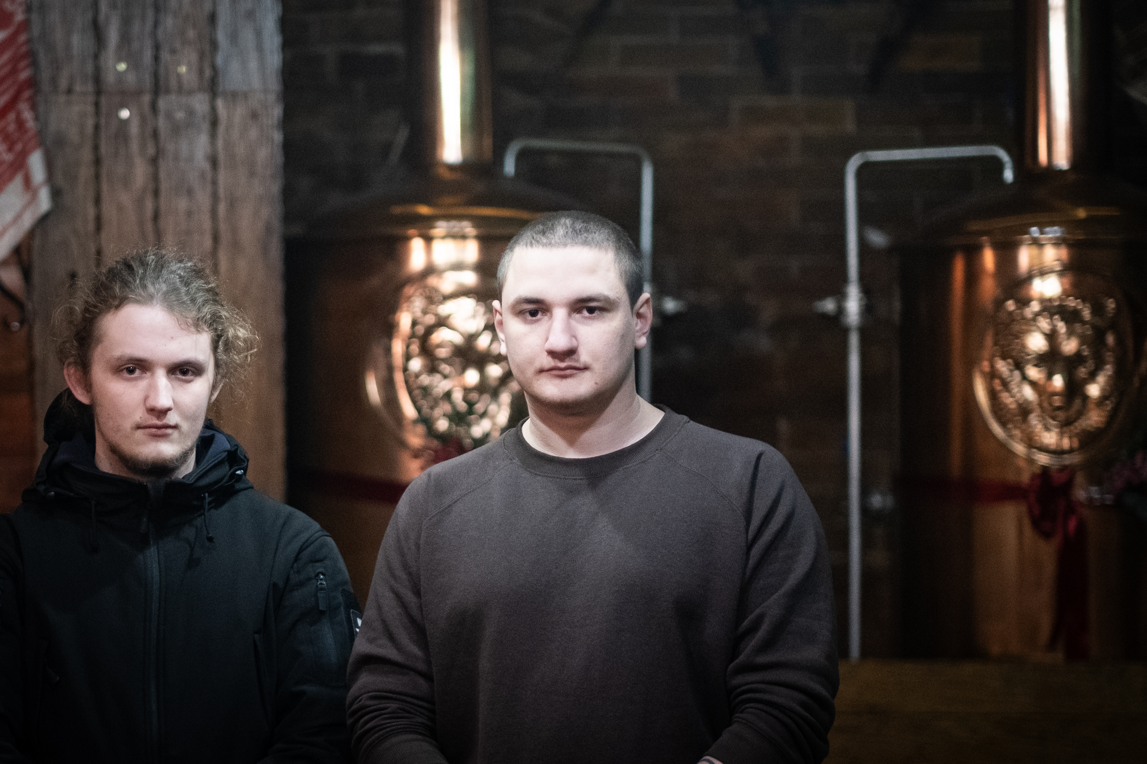 Maxim Fomin (centre) said he has signed up to fight for his country [Nils Adler/Al Jazeera]