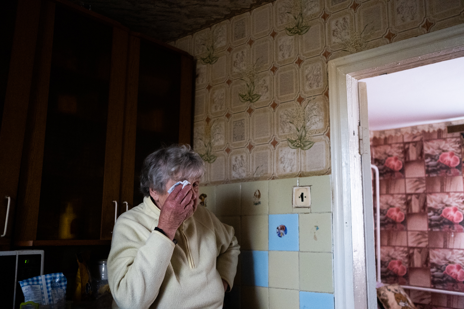 Nadia Zvonok in Nikita’s room. ‘I felt complete emptiness,’ says Nikolay, recalling the moment he saw the body of Olesya, his wife who went missing on March 11