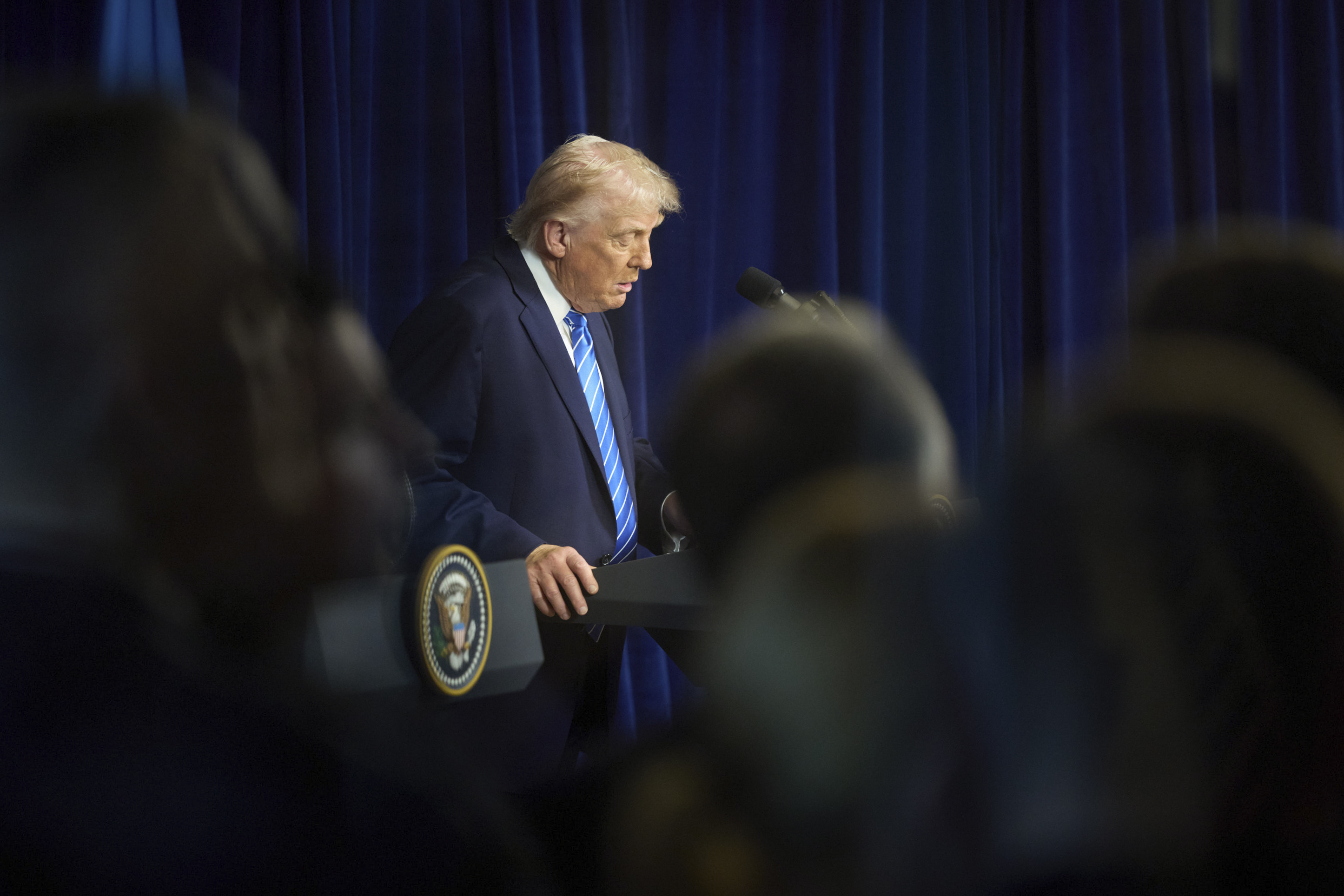 epa12616407 A handout picture made available by the Presidential Press Service shows US President Donald Trump speaking during a joint press conference with Ukrainian President Volodymyr Zelensky (not pictured) in Palm Beach, Florida, USA, 28 December 2025. EPA/PRESIDENTIAL PRESS SERVICE / HANDOUT HANDOUT EDITORIAL USE ONLY/NO SALESHANDOUT EDITORIAL USE ONLY/NO SALES