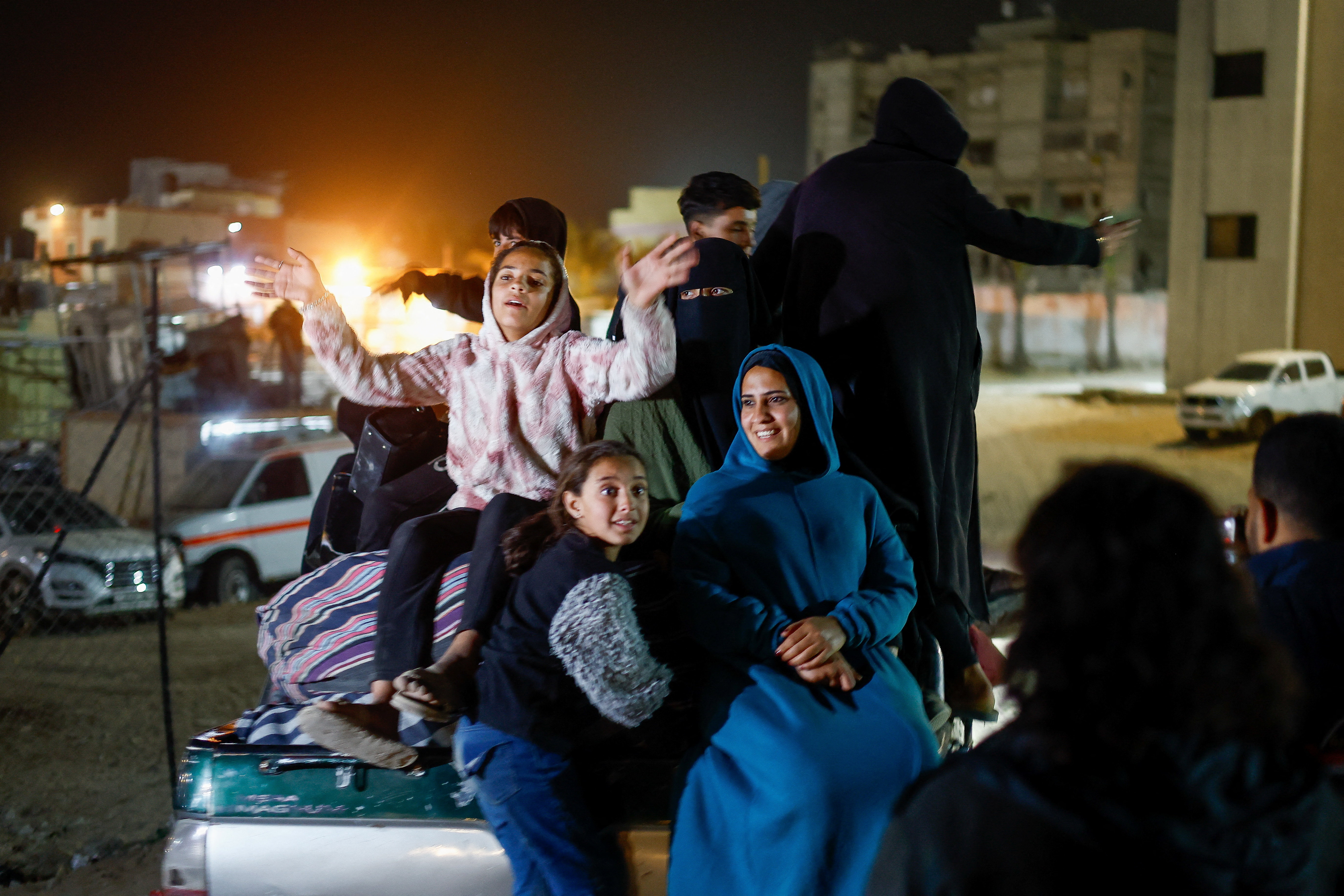 Palestinians coming from the Rafah border crossing between Gaza and Egypt, which was opened by Israel on Monday for a limited number of people, arrive at Nasser Hospital in Khan Younis in the southern Gaza Strip, February 2, 2026. [Mahmoud Issa/Reuters]