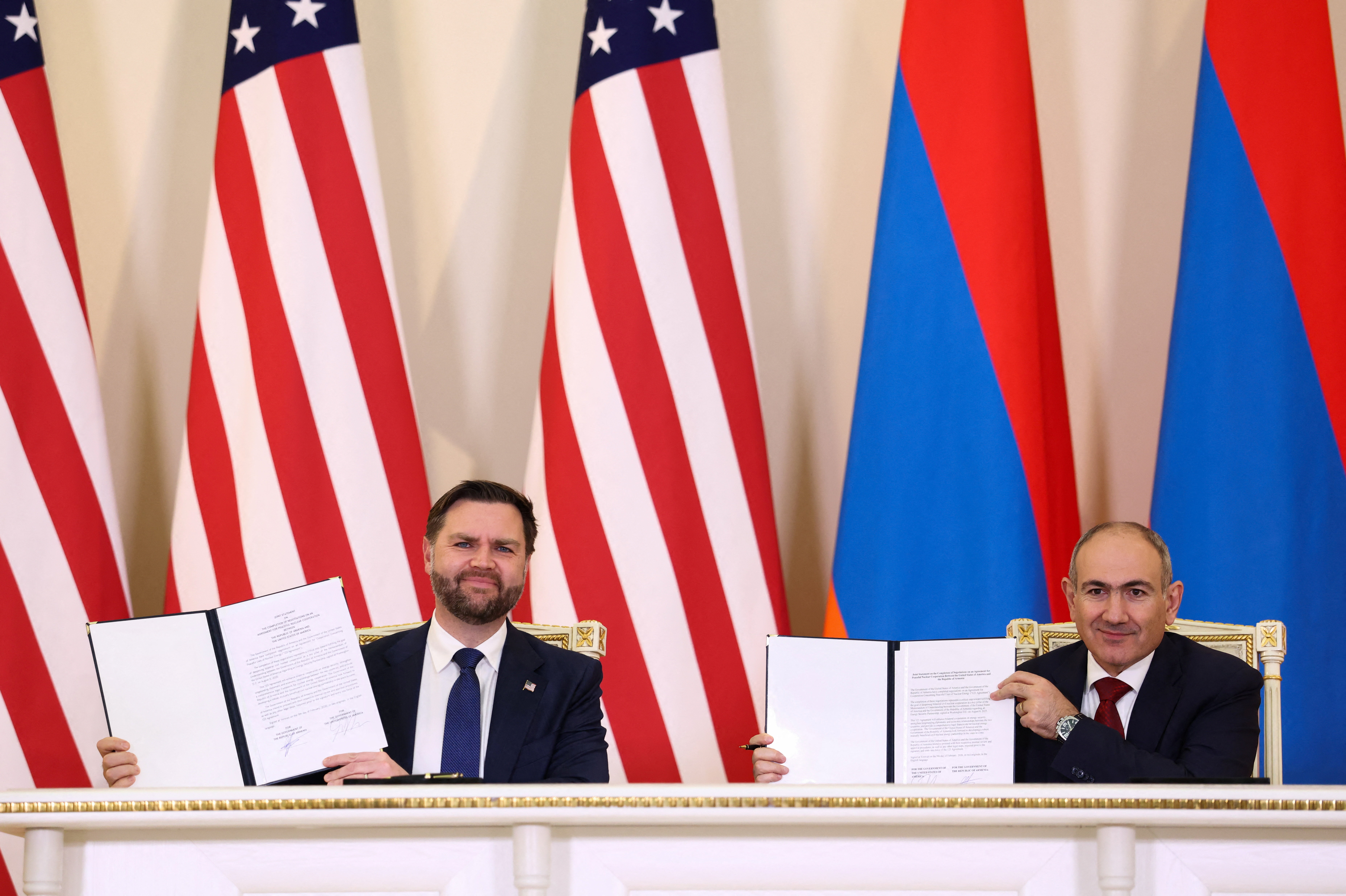 US Vice President JD Vance and Armenia's Prime Minister Nikol Pashinyan
