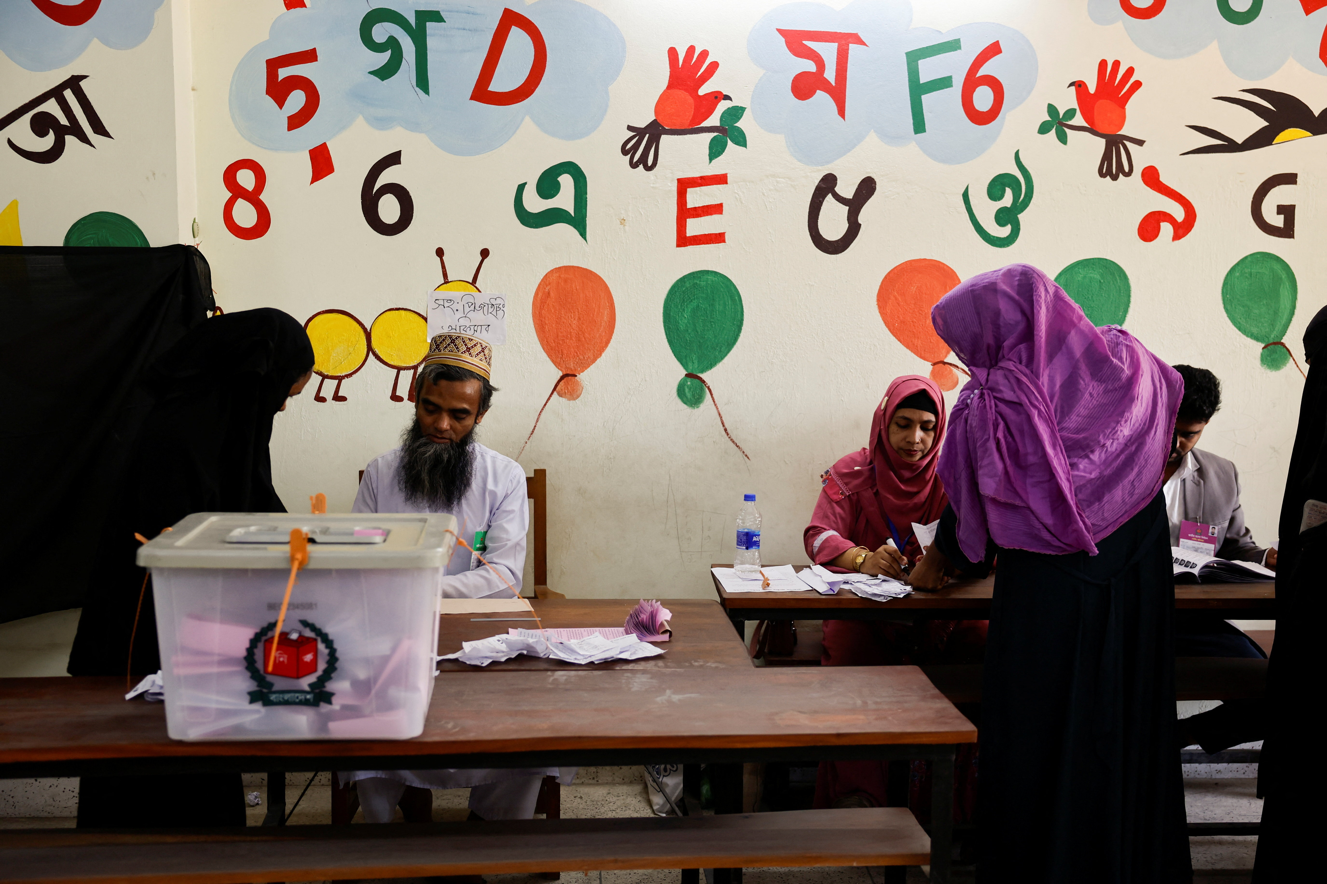 People vote during the 13th general election in Dhaka, Bangladesh, February 12, 2026. REUTERS/Mohammad Ponir Hossain 