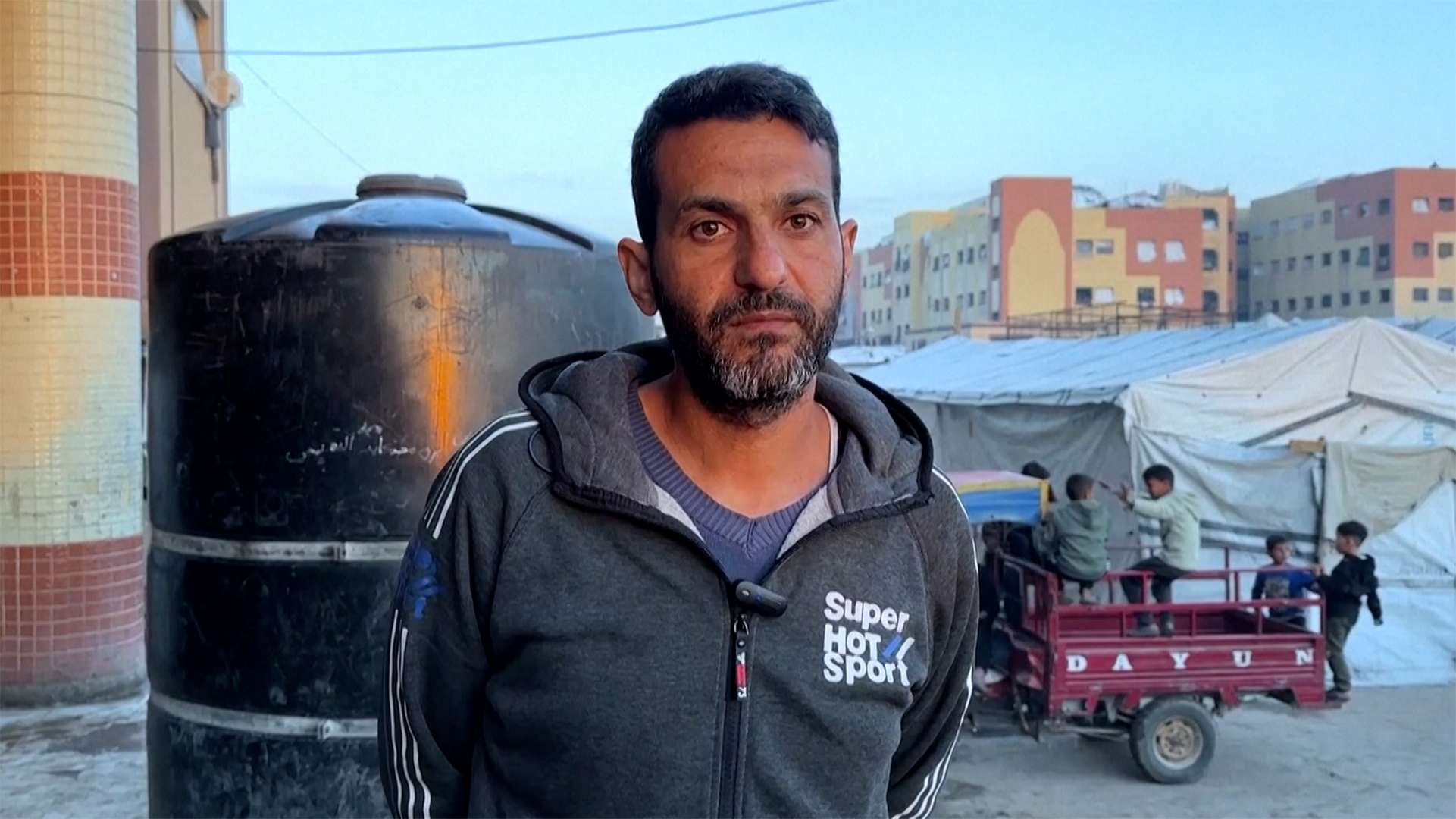 Palestinian man Omar al-Masri in Khan Younis, Gaza on February 19, 2026. [Screenshot via Reuters]