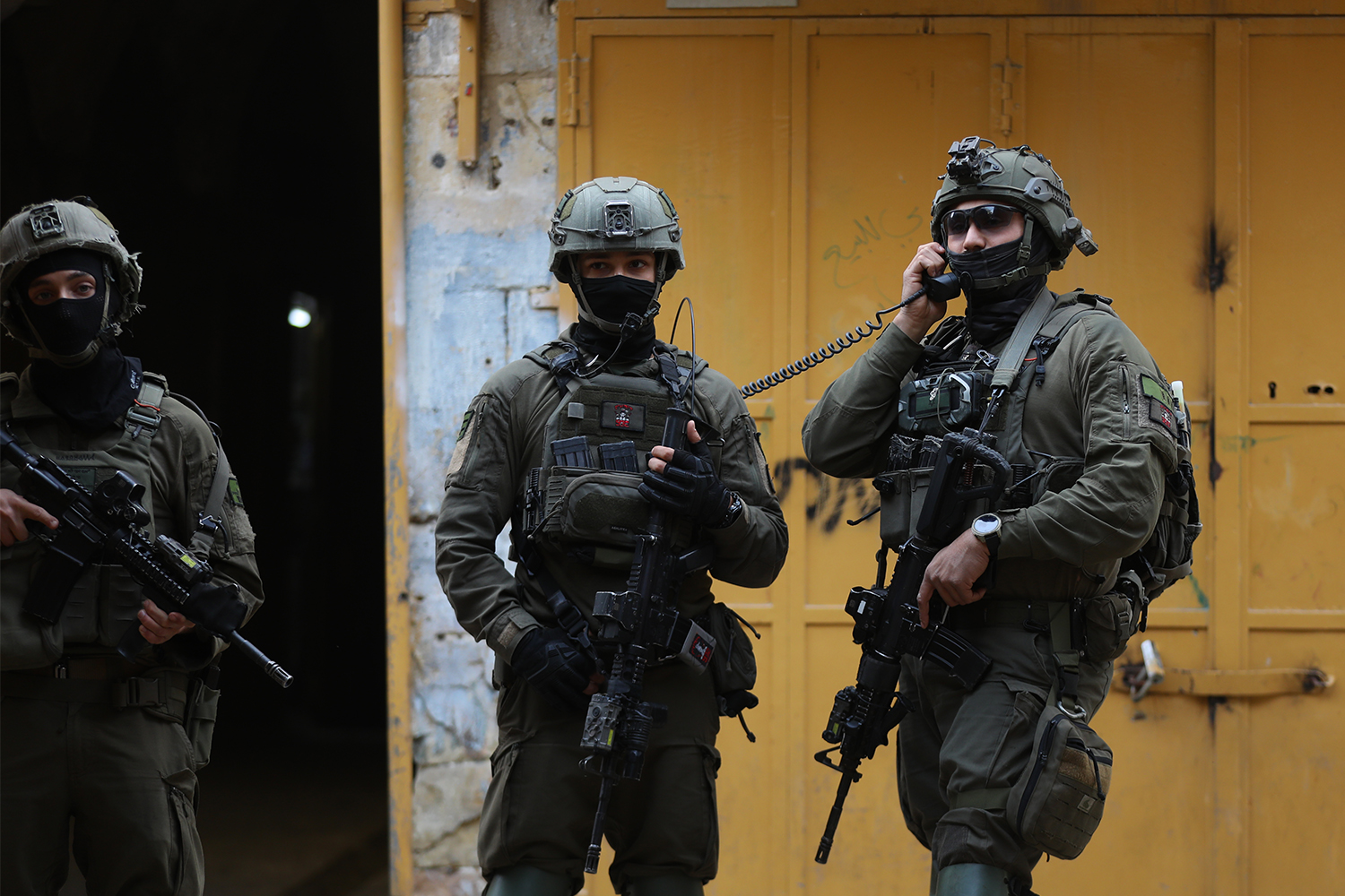 Israeli soldiers during a raid in the Old City of Hebron, occupied West Bank