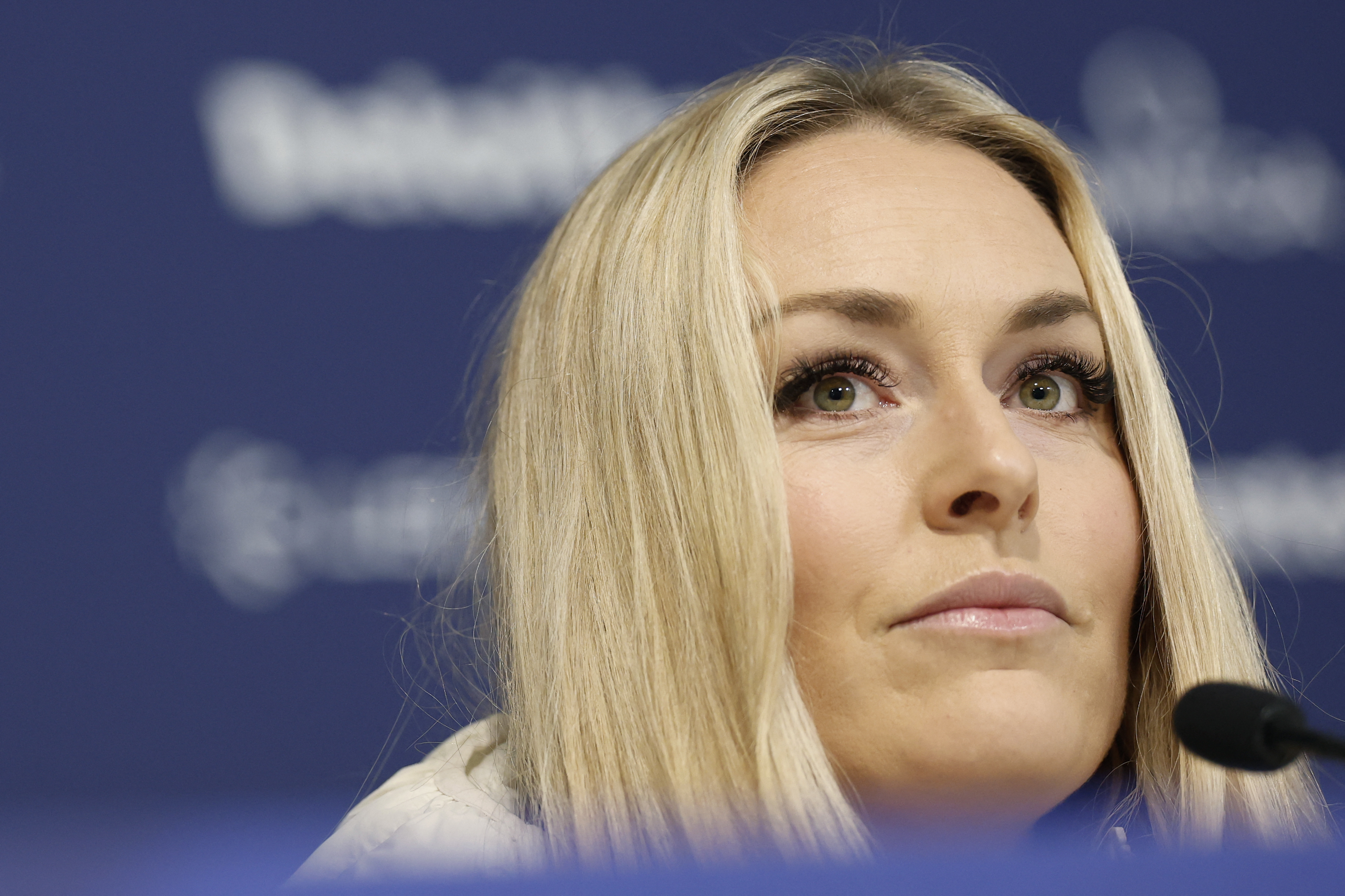 Lindsey Vonn reacts.