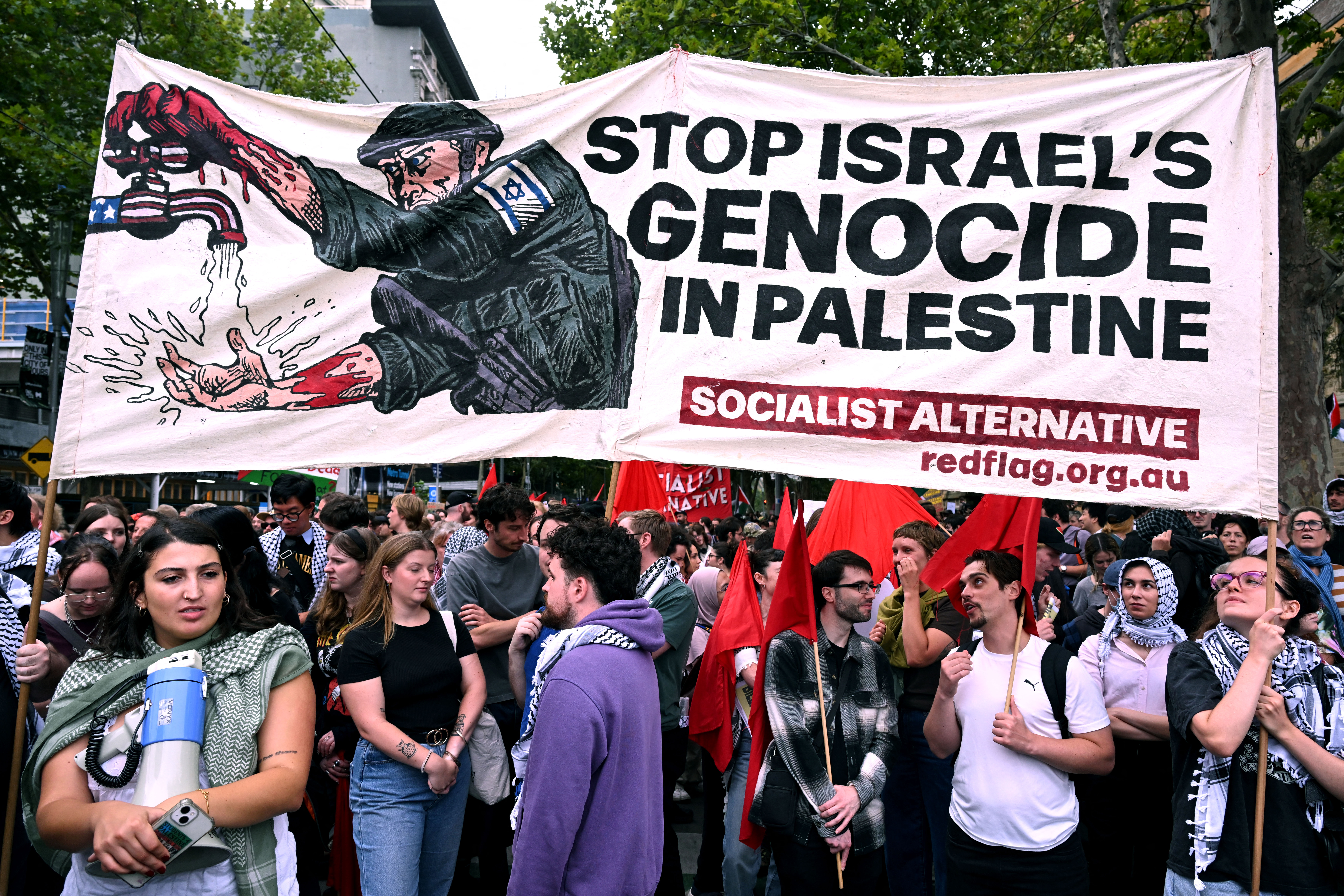 Sydney police use pepper spray on protesters during Herzog visit