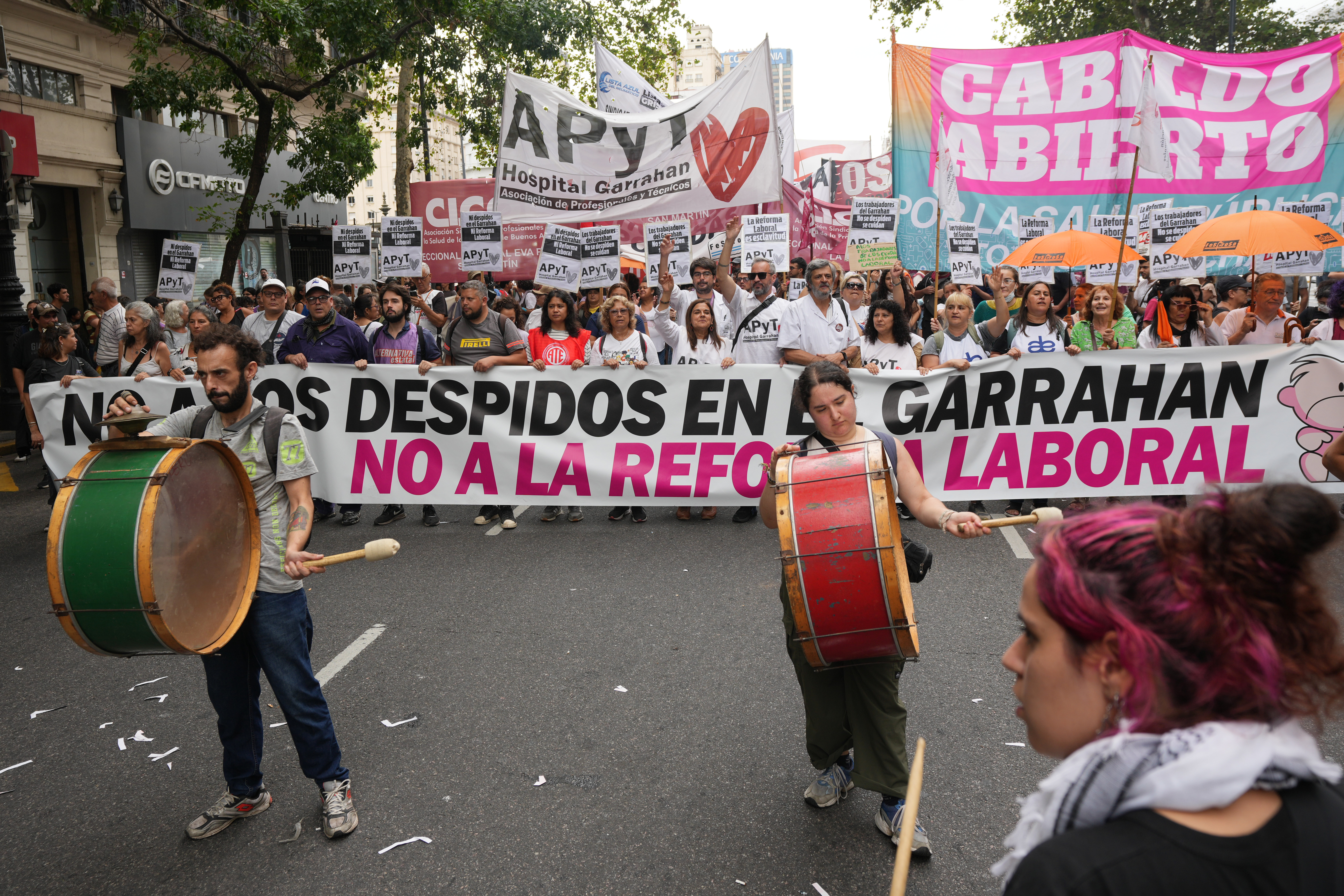 Protesters rally in Buenos Aires against a new labour bill