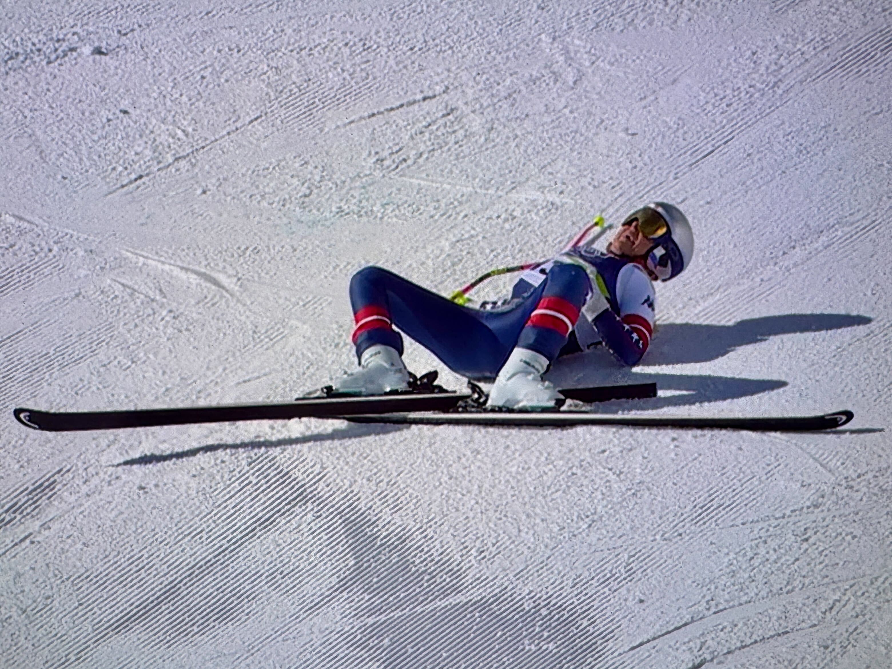 Lindsey Vonn reacts.