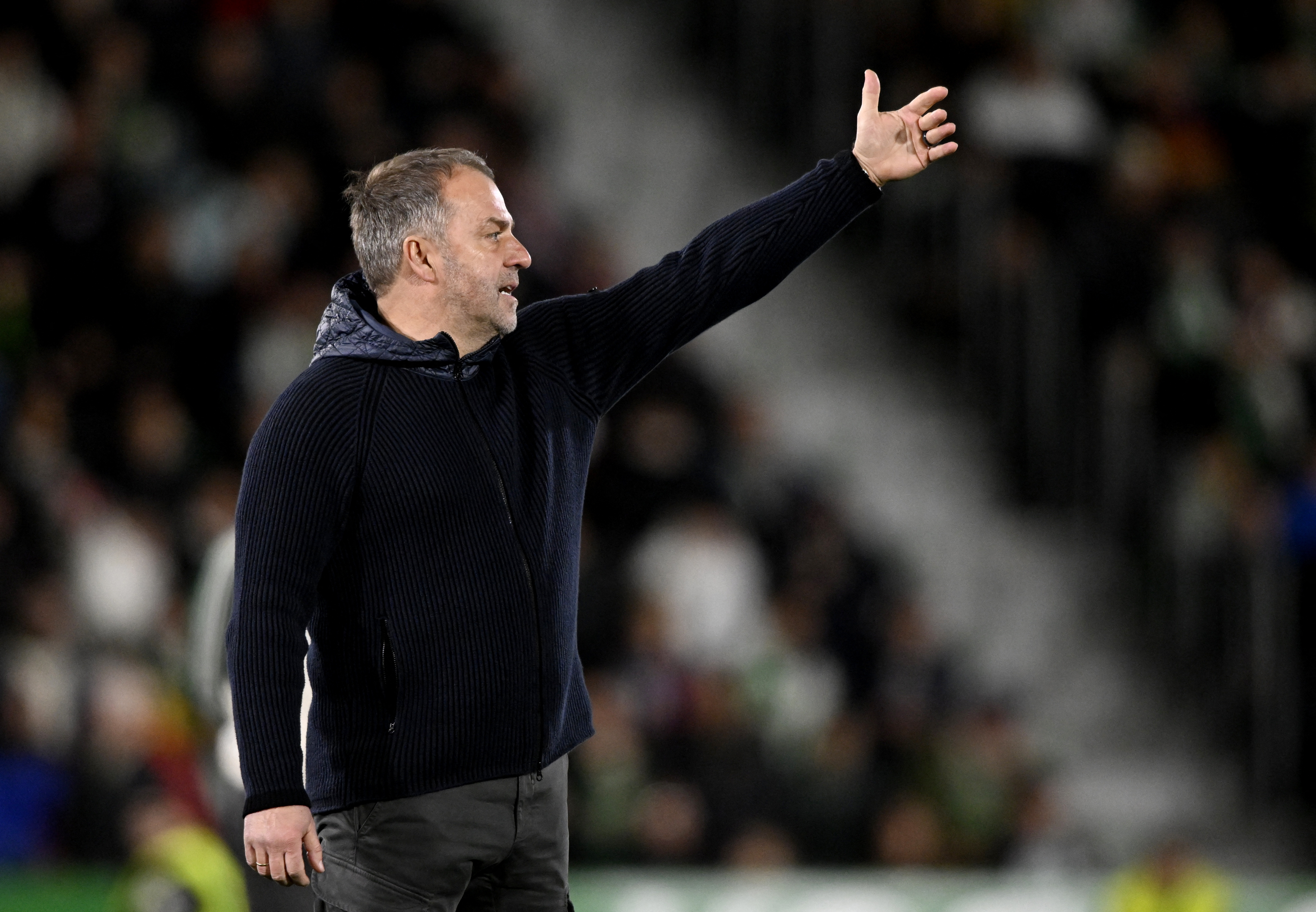 Soccer Football - LaLiga - Elche v FC Barcelona - Estadio Manuel Martinez Valero, Elche, Spain - January 31, 2026 FC Barcelona coach Hansi Flick reacts REUTERS/Pablo Morano