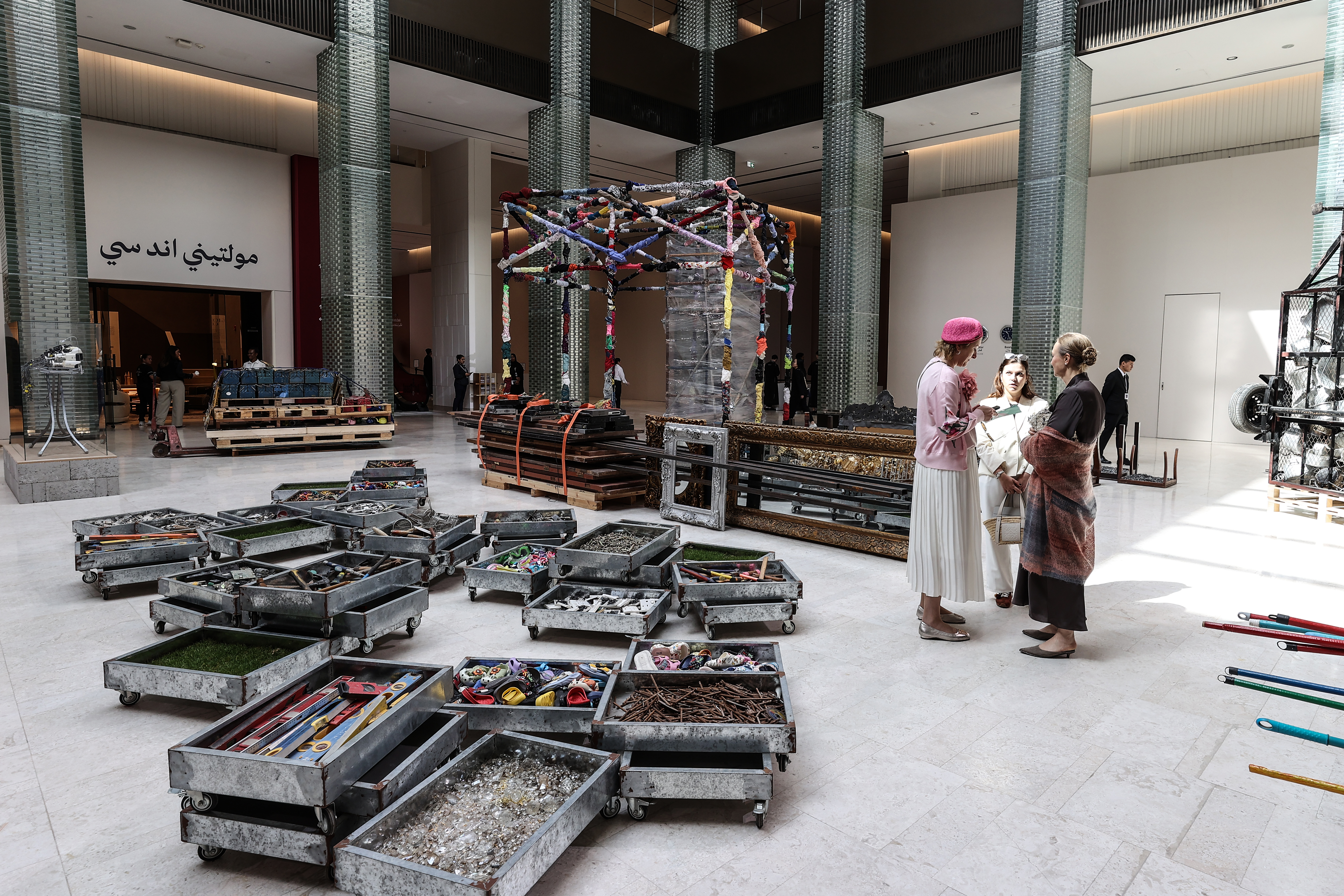 Sarah Al Mehairi’s ‘Off-centred’ series at Doha Design District, Msherib, Art Basel Qatar [Showkat Shafi/Al Jazeera]