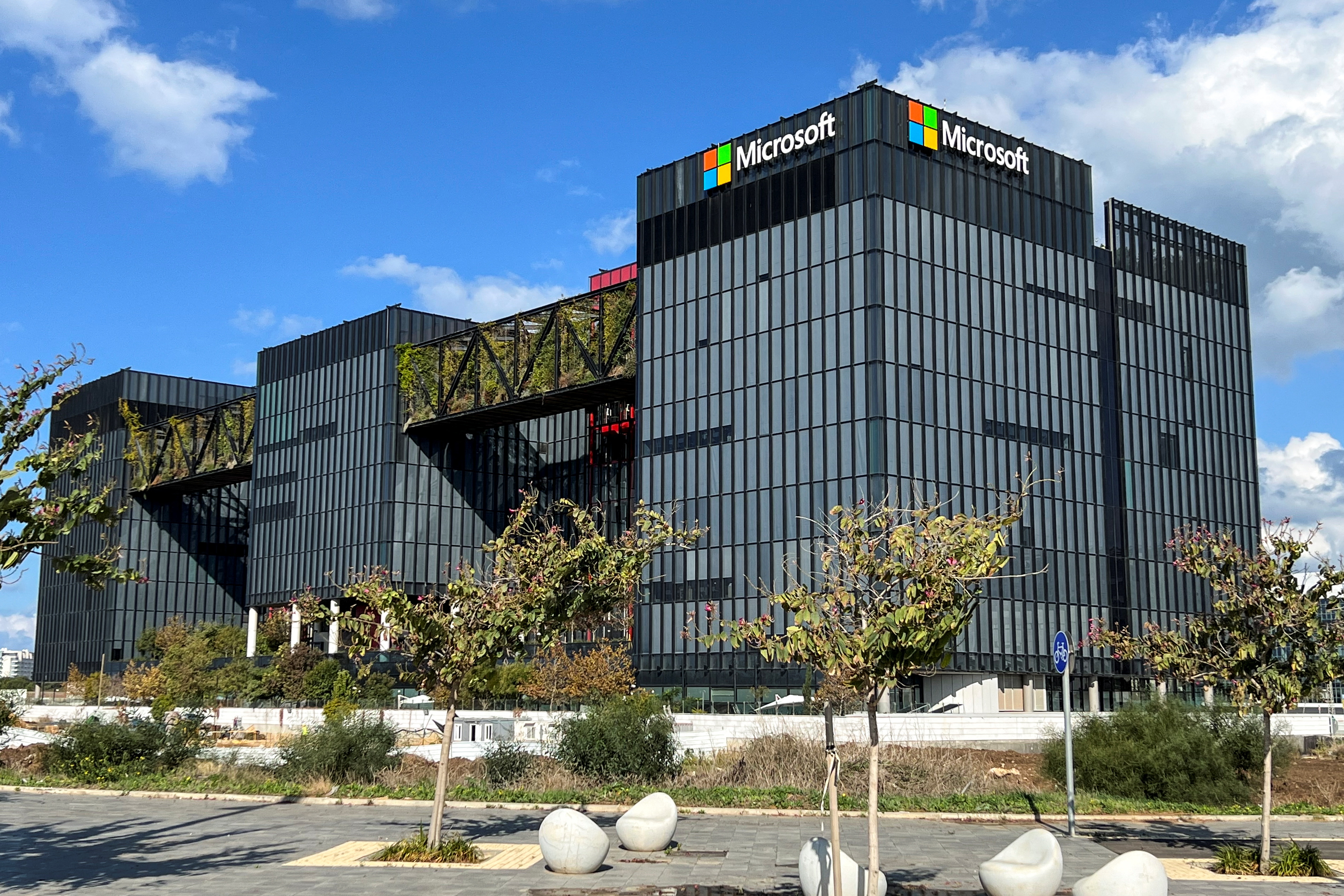 The logo of Microsoft is seen on the exterior of their offices in Herzliya, near Tel Aviv, Israel December 27, 2022. REUTERS/Rami Amichay