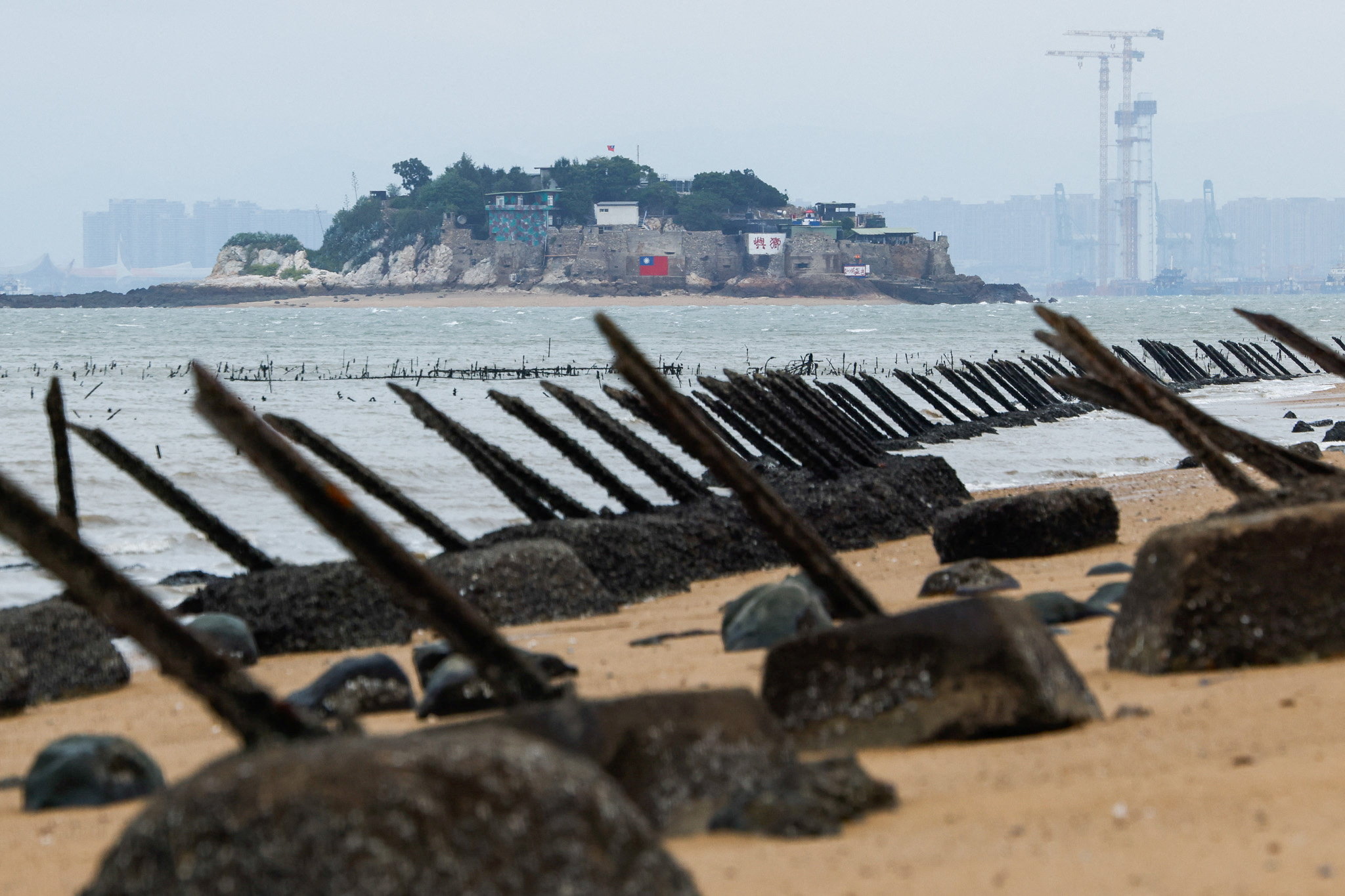 Shiyu, or Lion Islet, which is part of Kinmen, with China’s Xiamen in the background, in Kinmen, Taiwan, October 20, 2025. REUTERS/Ann Wang