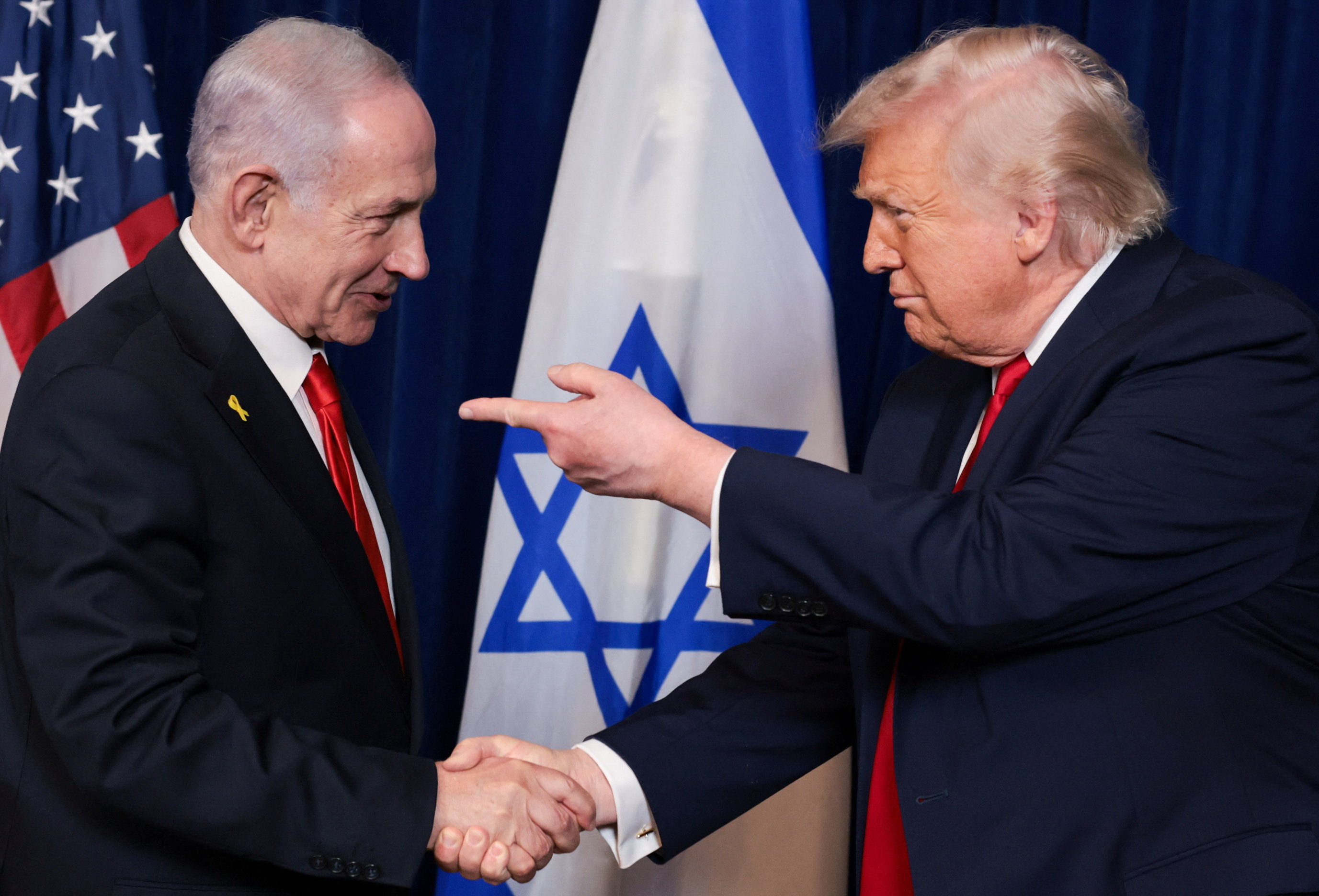 US President Donald Trump and Israeli Prime Minister Benjamin Netanyahu meet at Mar-a-Lago, Trump's resort, in Palm Beach, Florida, on December 29, 2025 [Jonathan Ernst/Reuters]