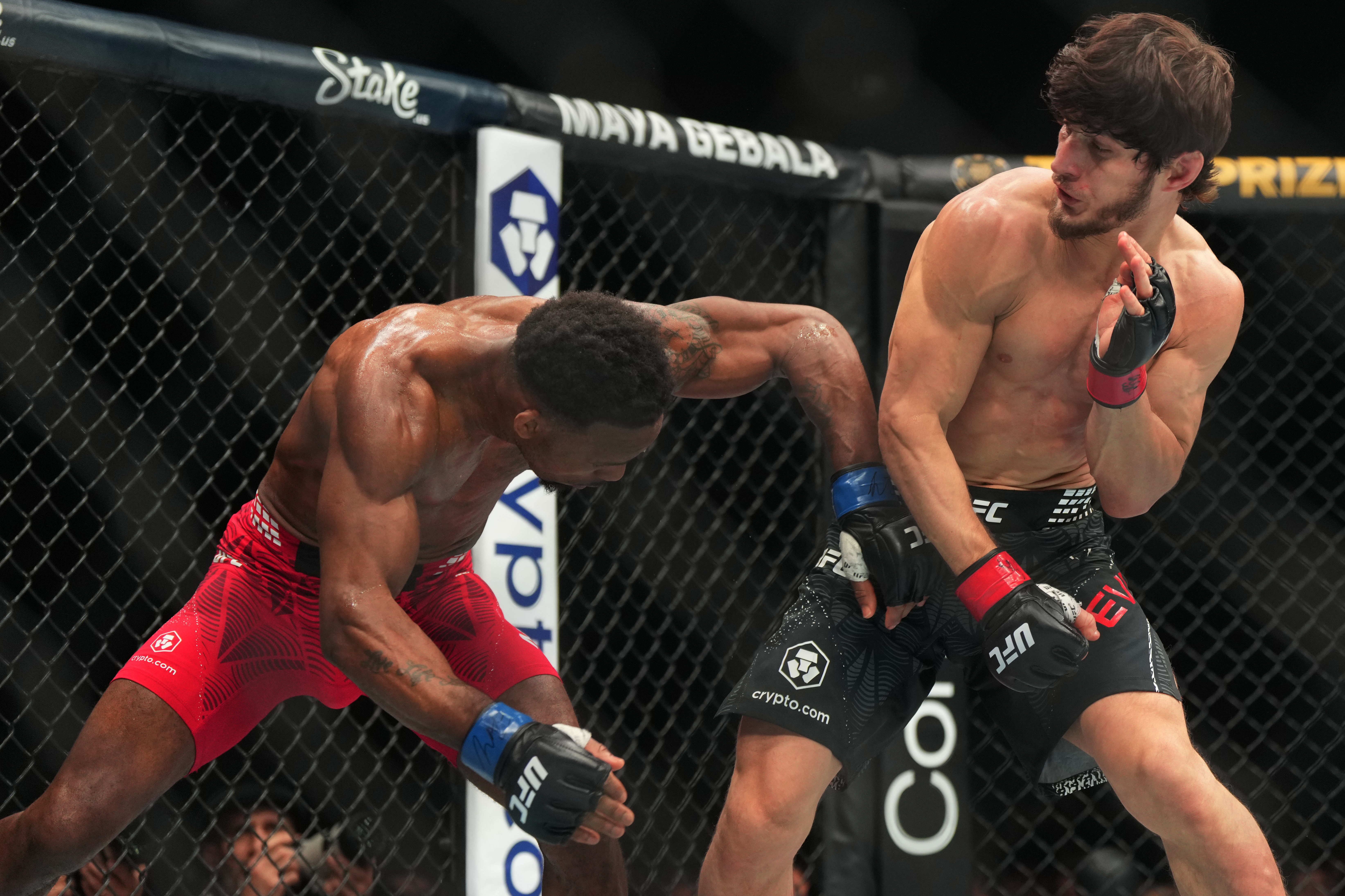 Movsar Evloev and Lerone Murphy in action.