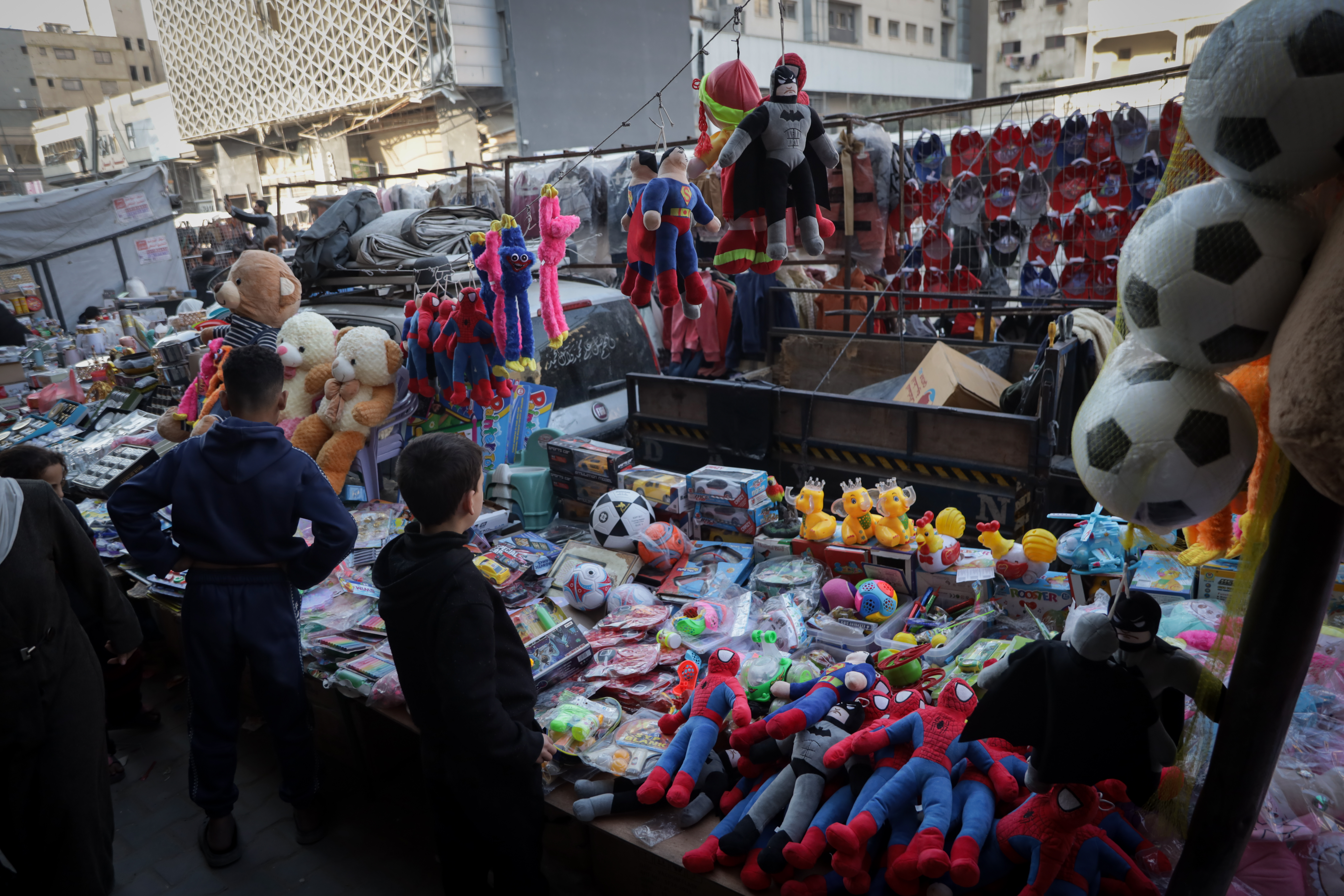 A toy stall in Gaza