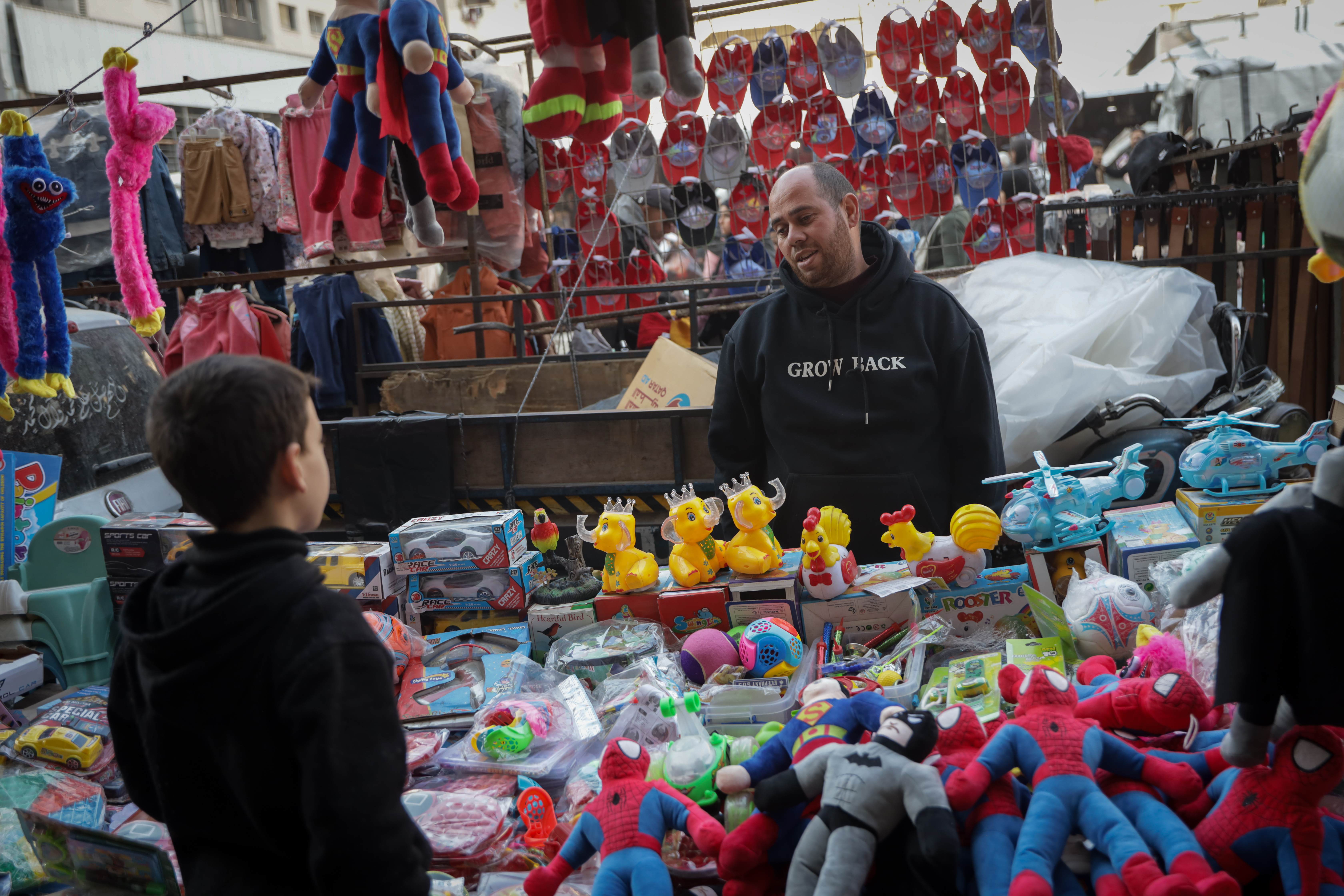 A toy seller in Gaza