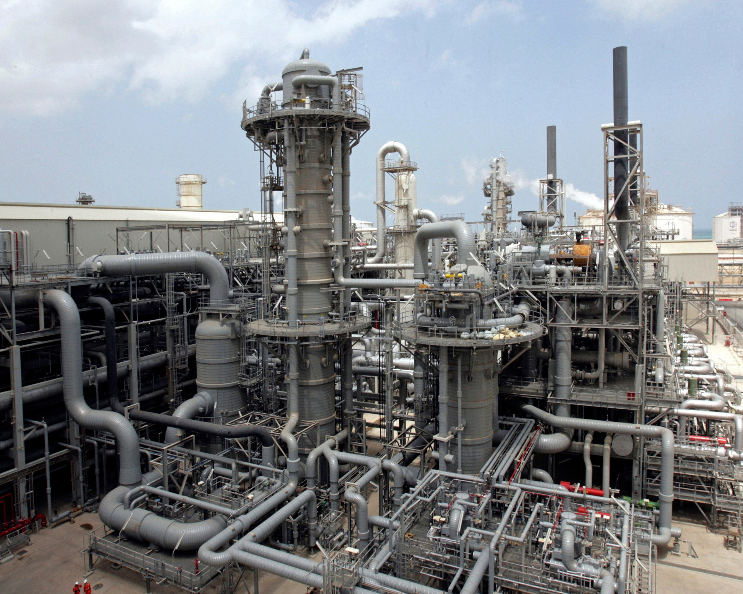 This April 4, 2009, file photo, shows a gas production facility at Ras Laffan, Qatar. [Maneesh Bakshi/AP Photo]