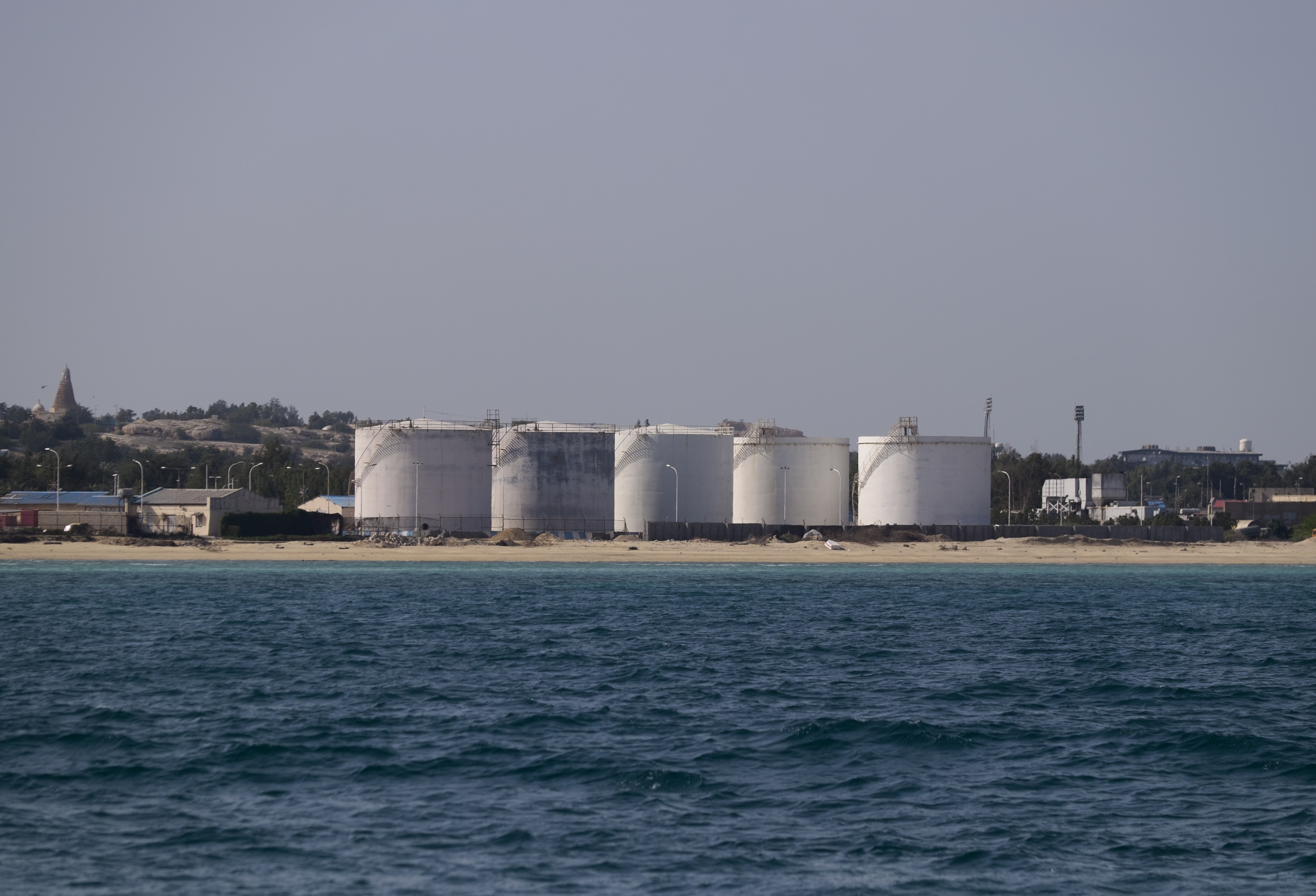 A view of oil facilities on the Kharg island on the Persian Gulf about 1,250 km (776 miles) south of Tehran on February 23, 2016.(Photo by Morteza Nikoubazl/NurPhoto via Getty Images)