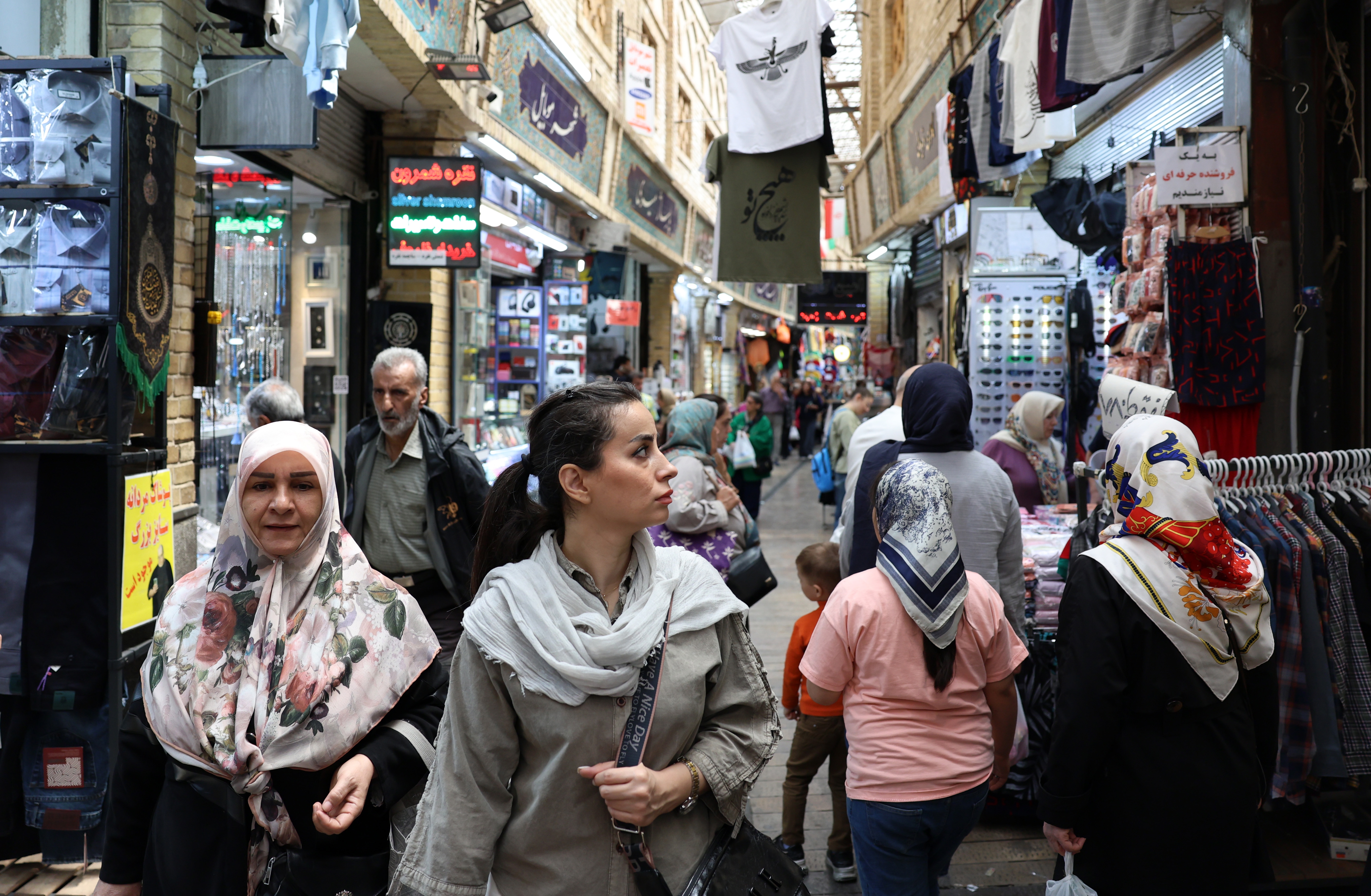Iranians shop in the Tajrish bazaar in Tehran, Iran,