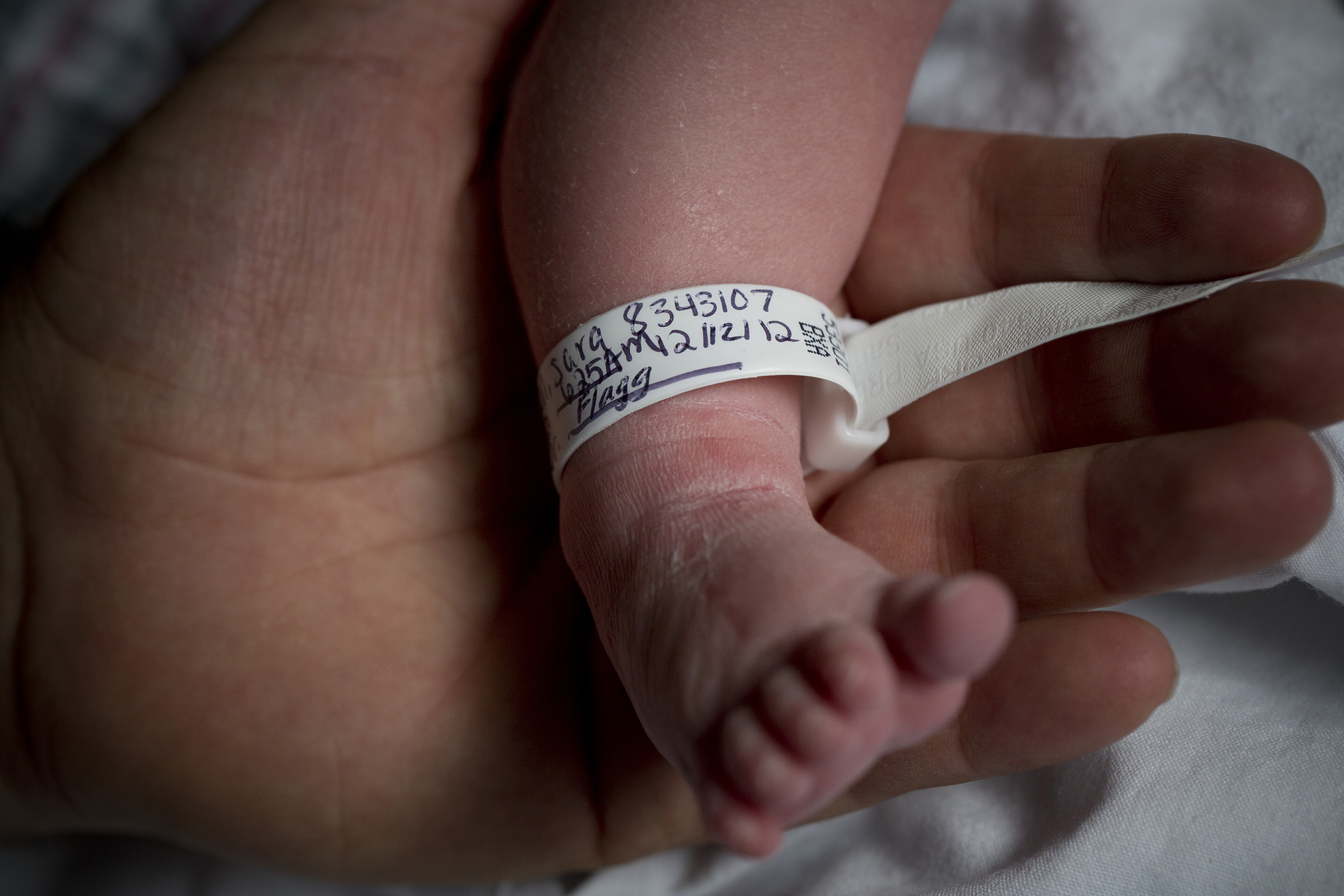 the foot of a baby