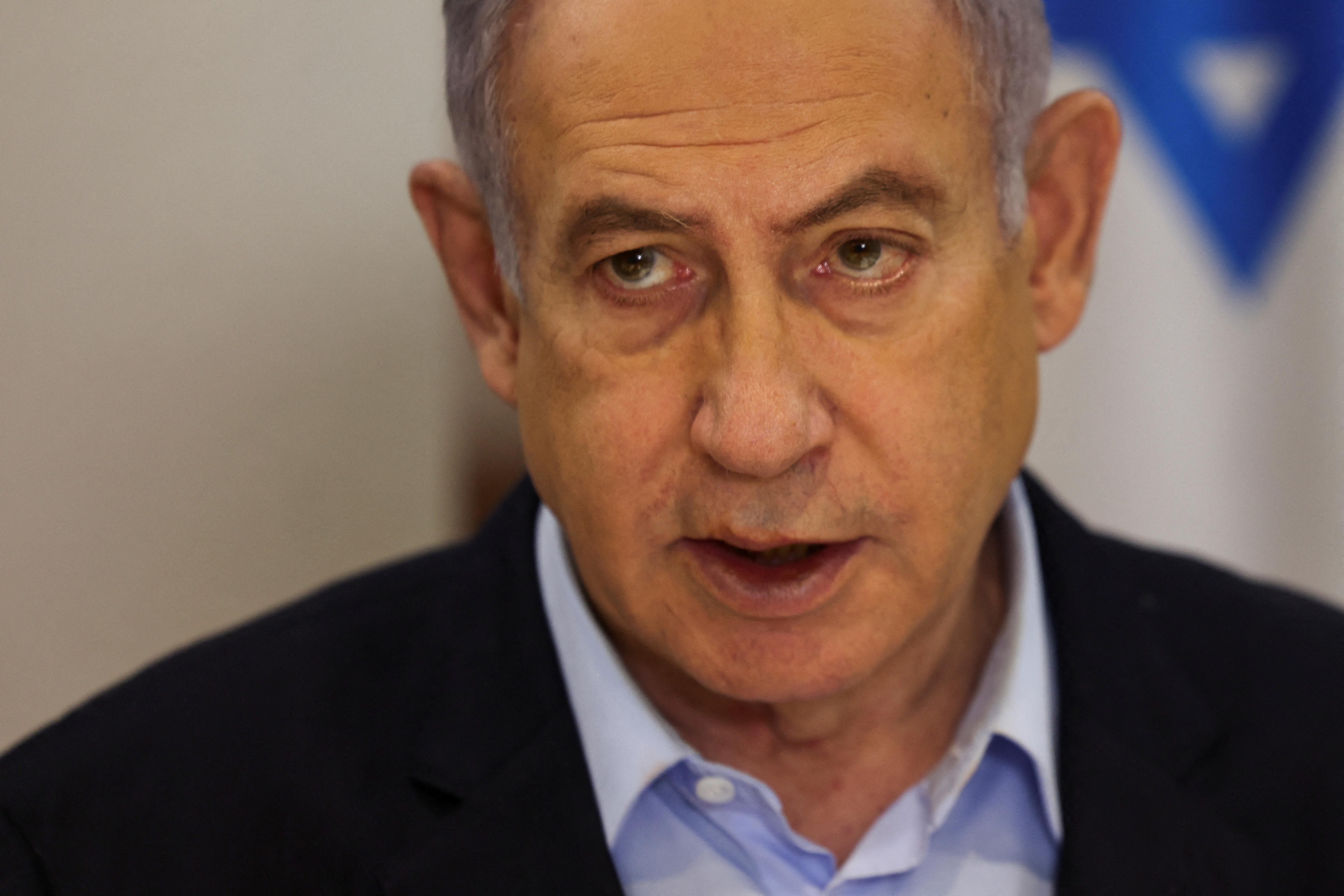Israeli Prime Minister Benjamin Netanyahu speaks during a cabinet meeting.