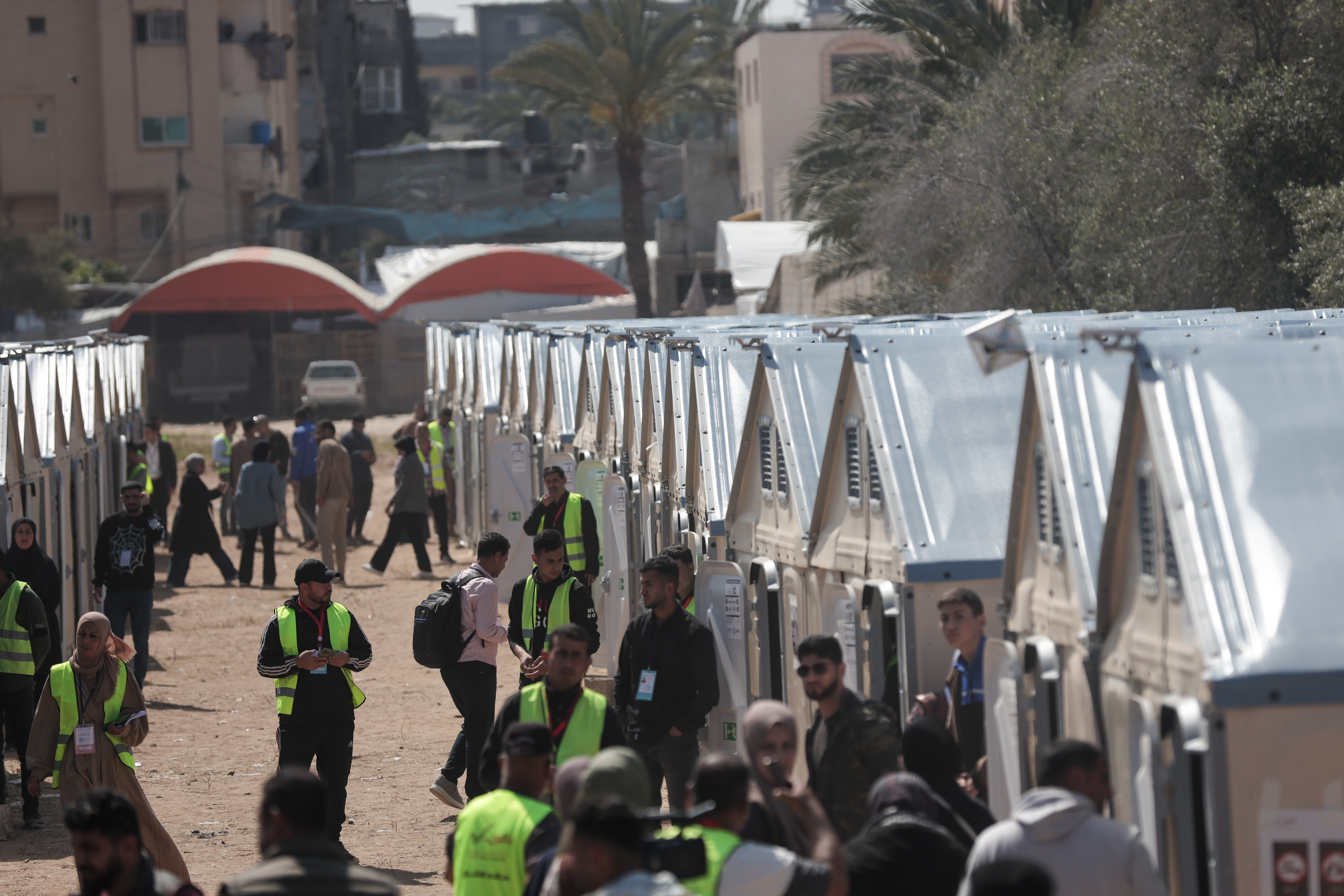 Palestinians in Gaza head to make shift polling booths to cast a vote in municipal elections