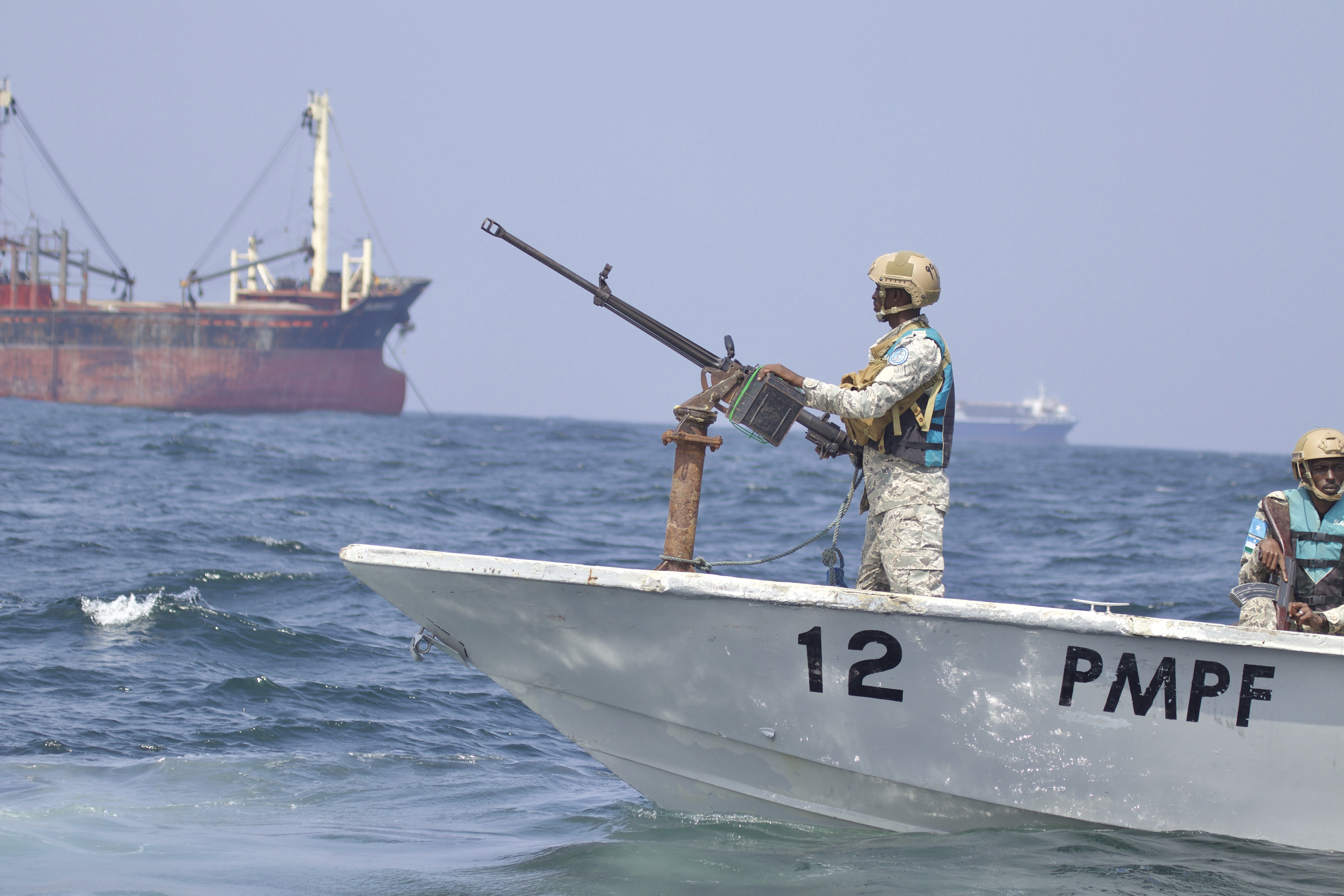 Somalia maritime police from PMPF patrol in the Gulf of Aden.