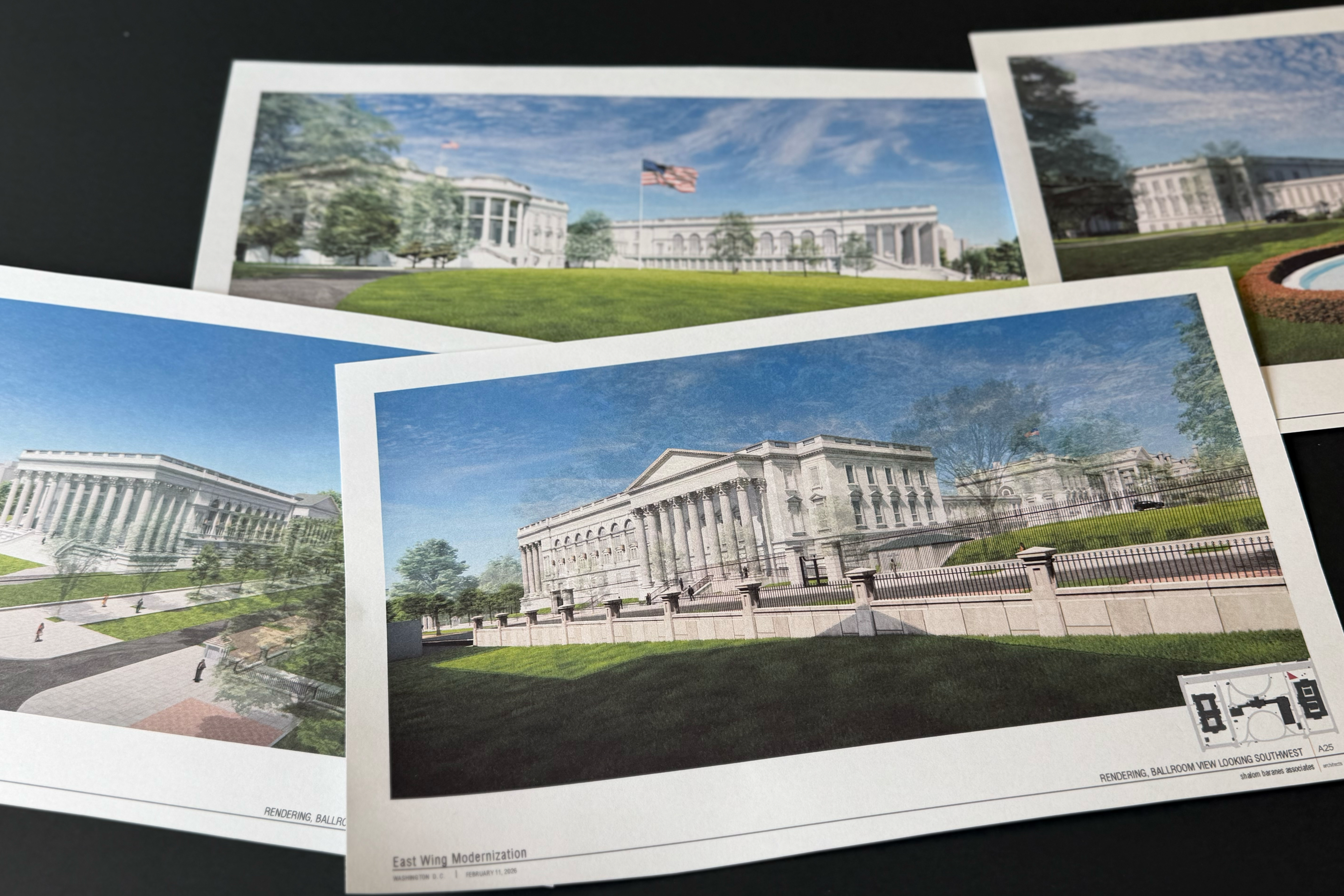 Artist renderings of Trump's proposed ballroom