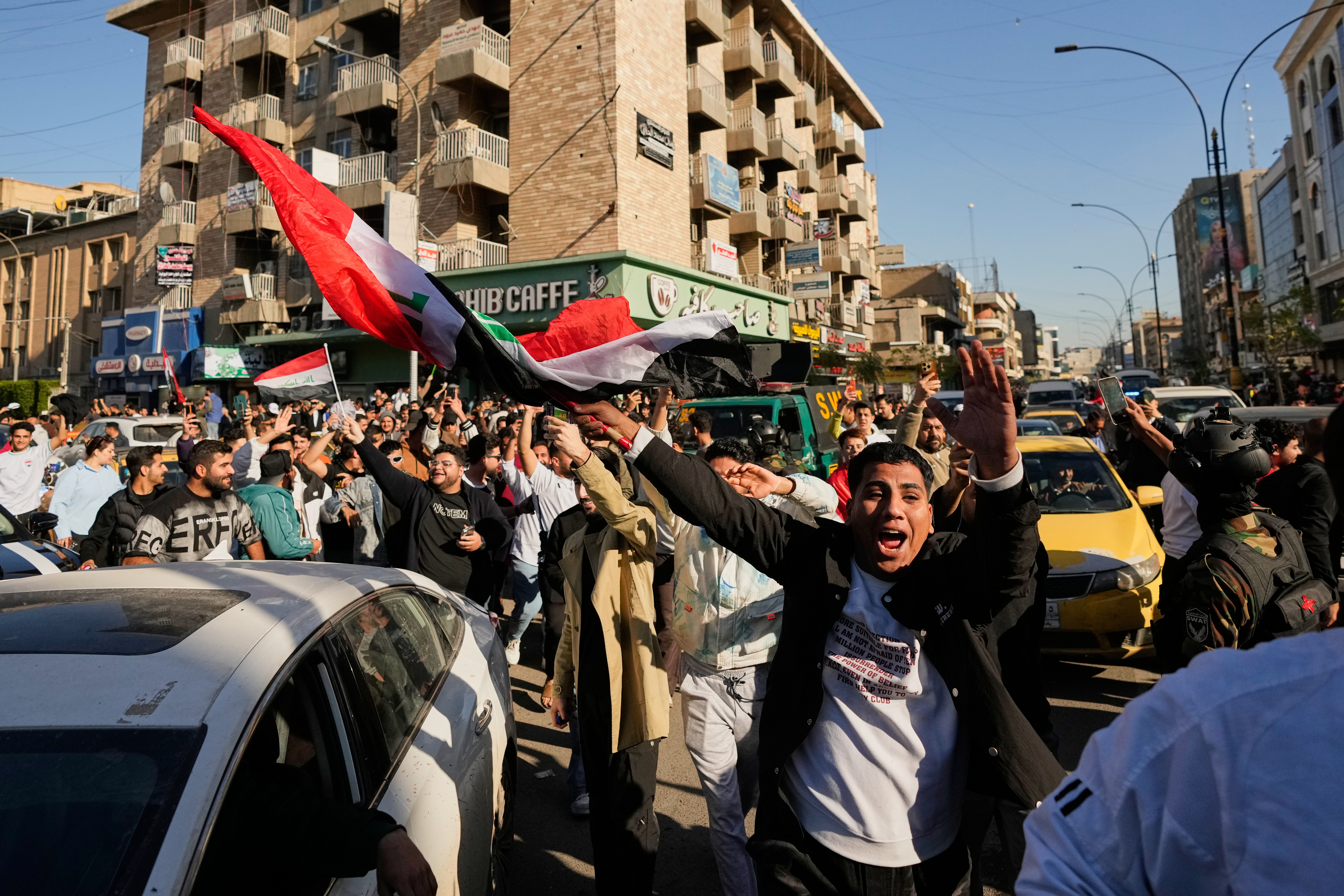 Iraqis celebrate on the streets
