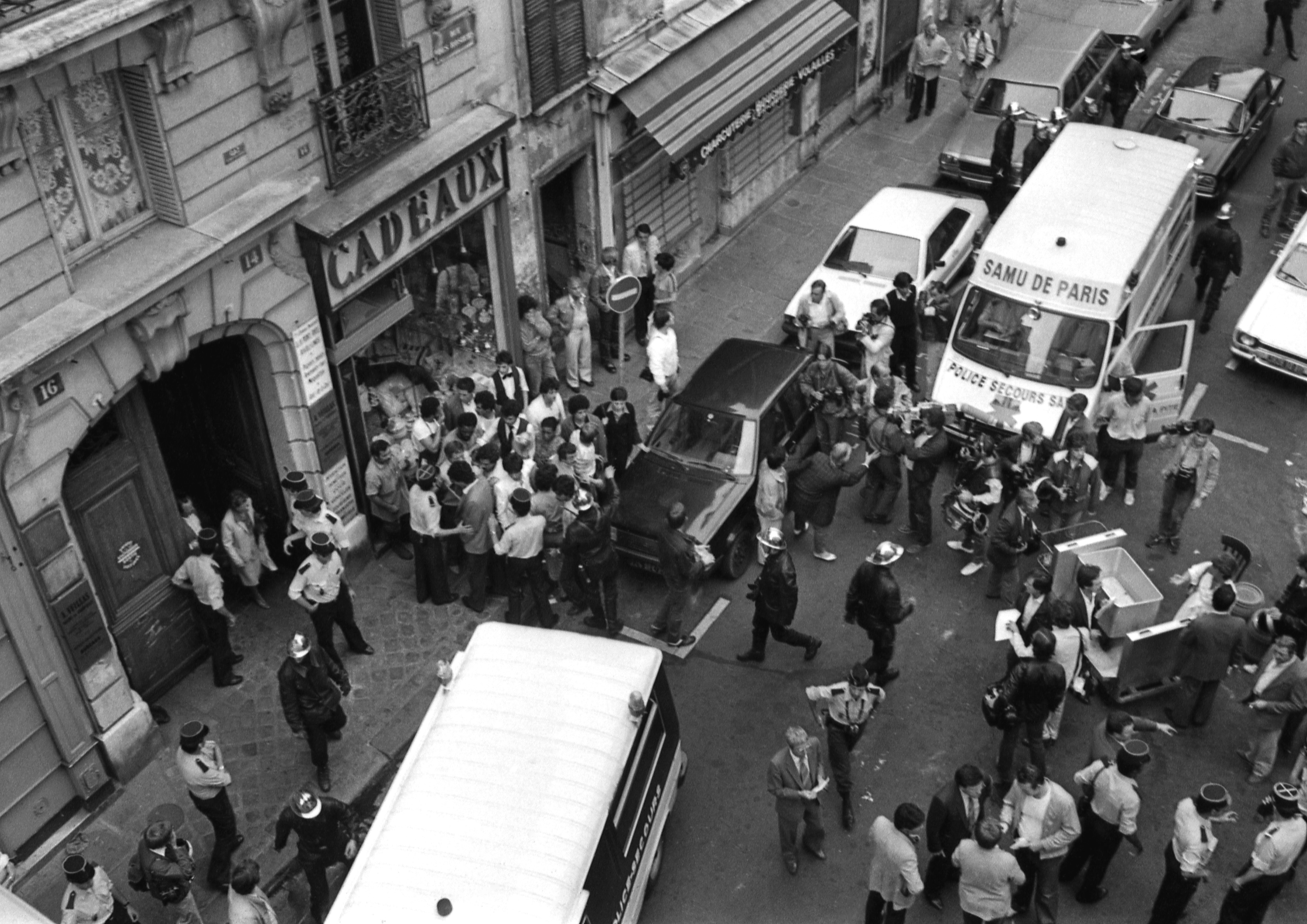 The scene of an attack on Jewish restaurant and deli, Jo Goldenberg, in Paris
