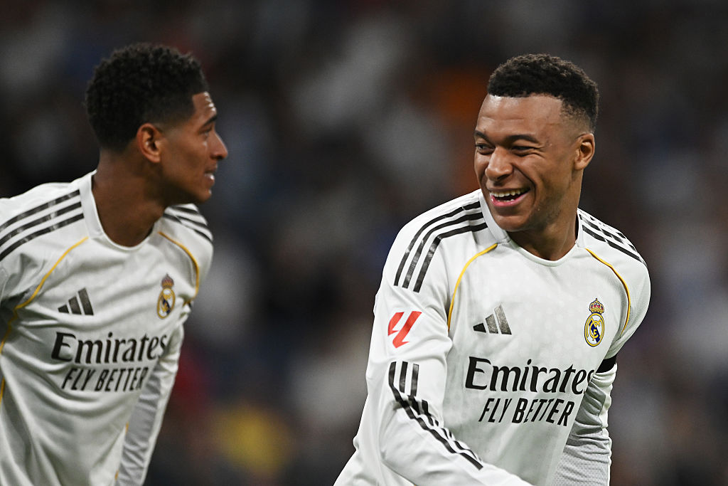 Kylian Mbappe of Real Madrid reacts