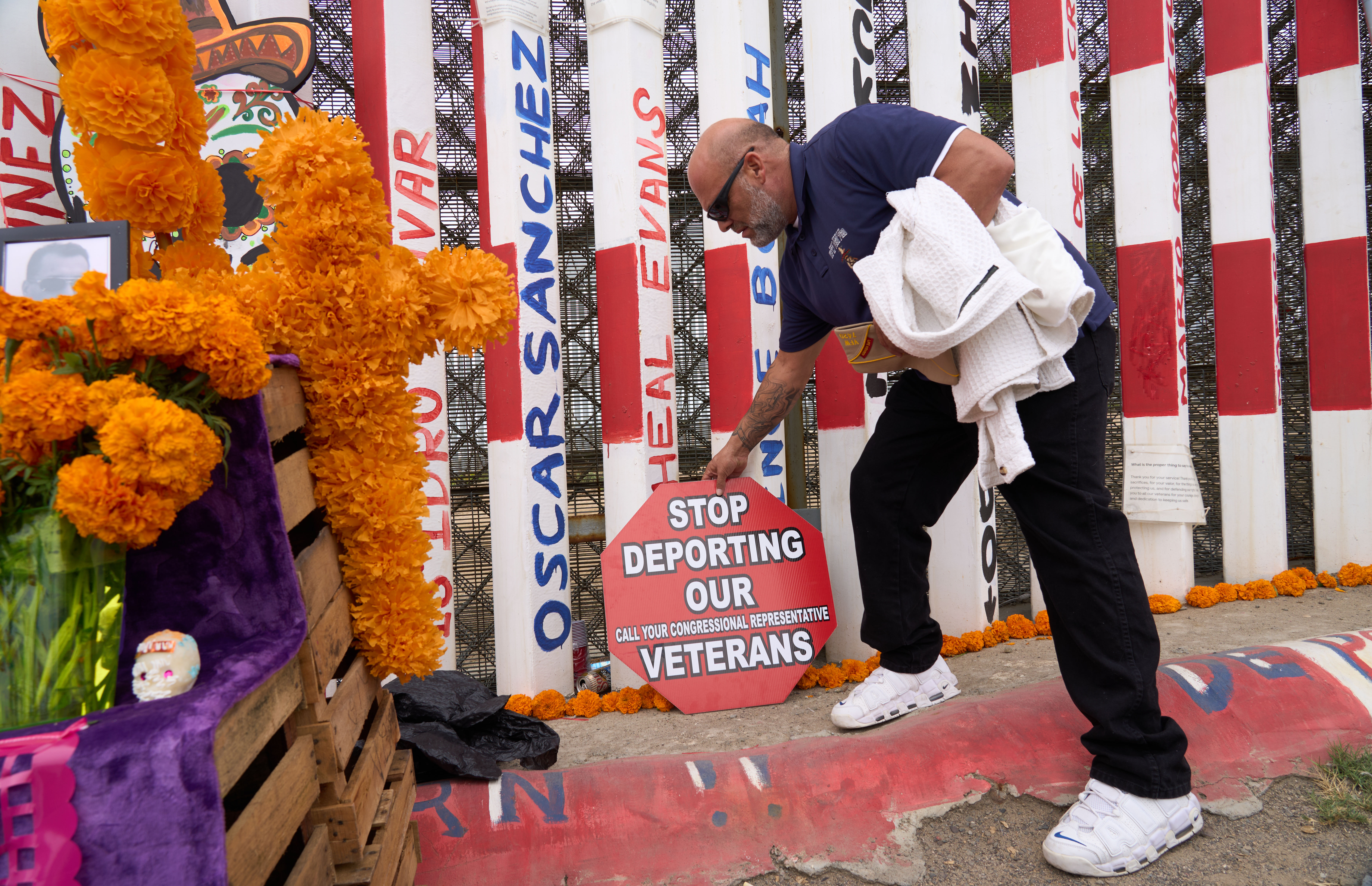 Veteran Johnny Odom, who lives in Logan Heights, visits Tijuana to support deported veterans