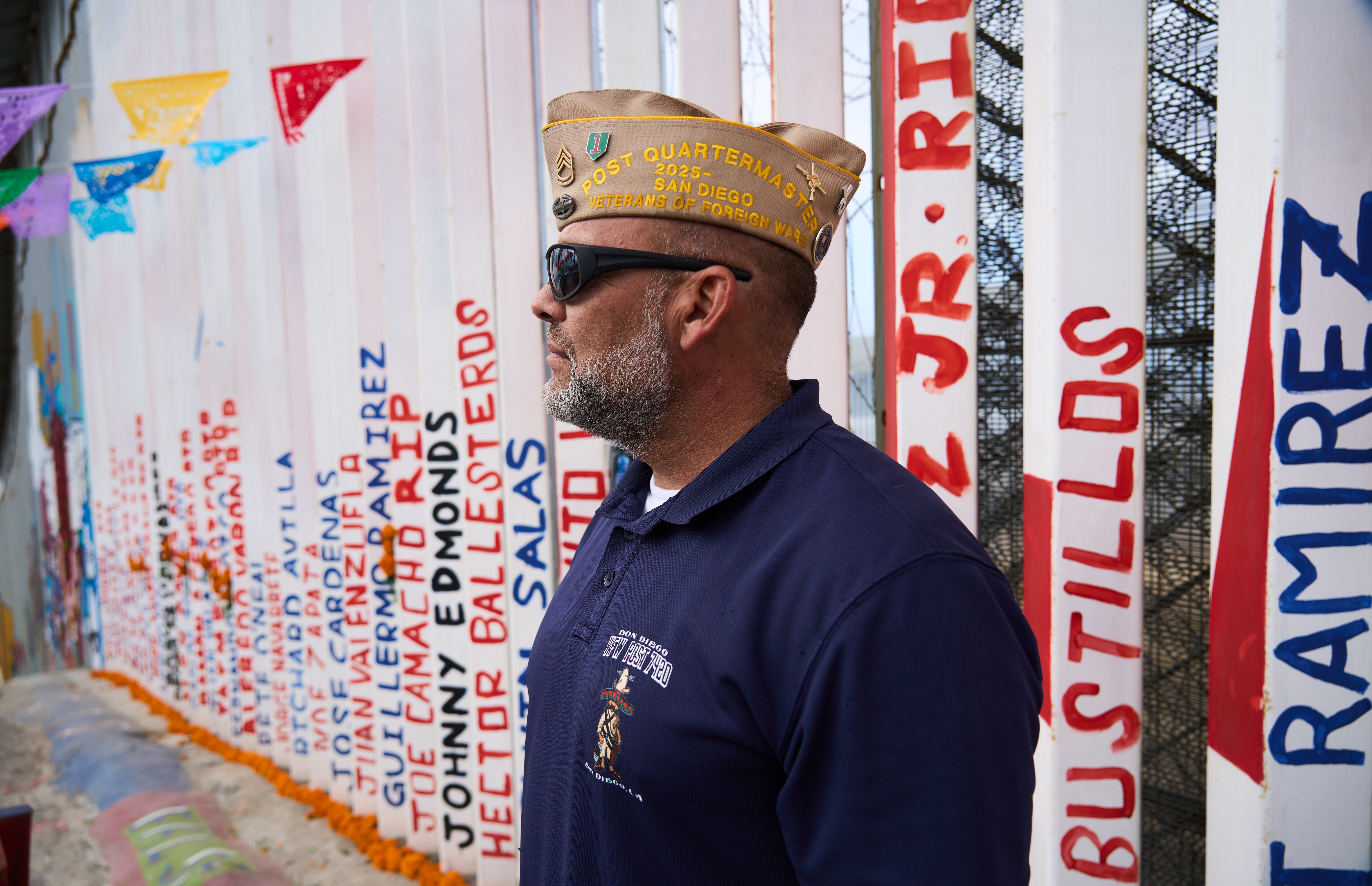 Johnny Odom, 52, a resident of Logan Heights, during the Day of the Dead ceremony honoring deported veterans.