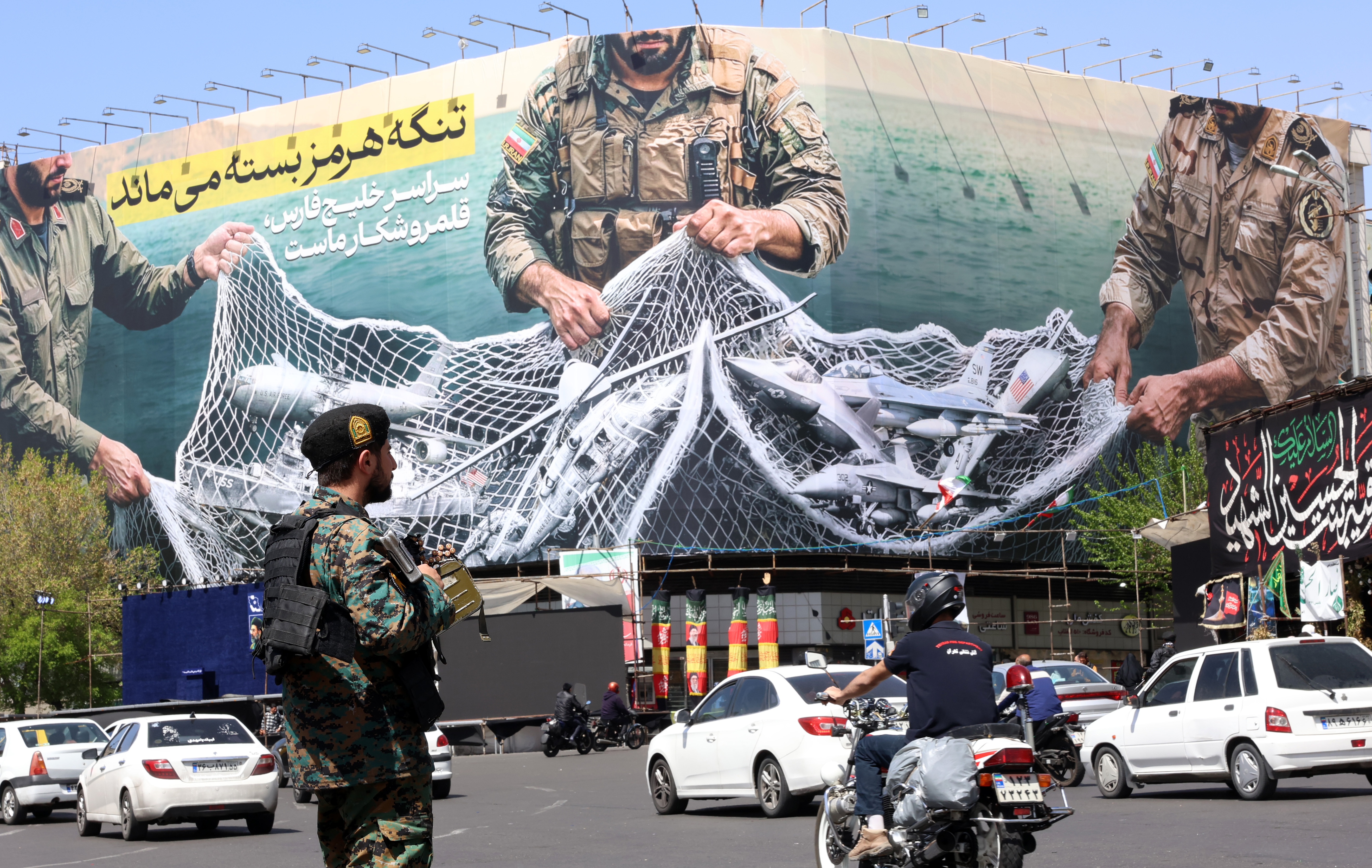 An Iranian soldier in Tehran