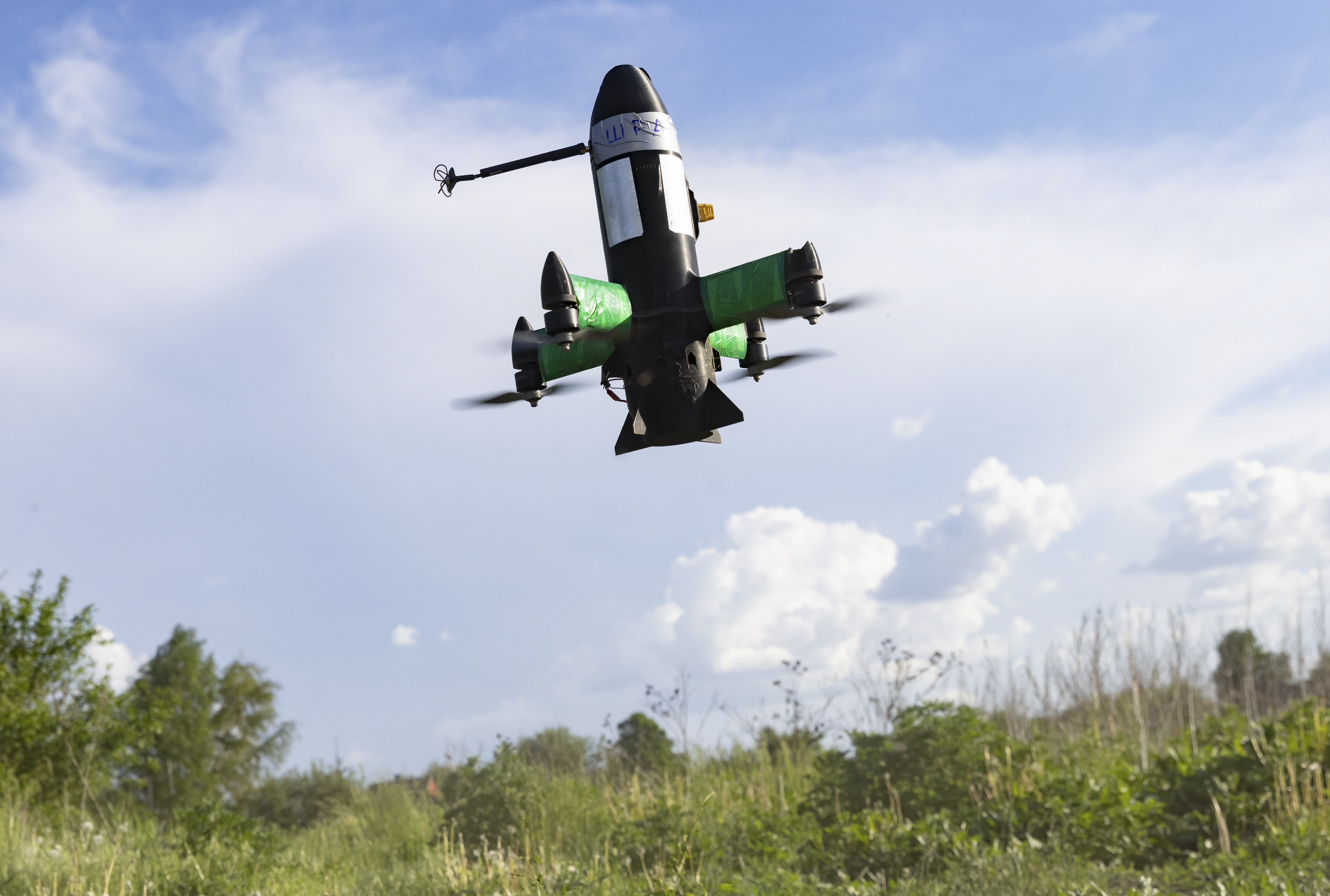 A Ukraine-made P1-Sun drone operated by servicemen of the 116th Mechanised Brigade to intercept Russian 'Shahed' type, and other strike or reconnaissance drones [FILE: Yevhen Titov/ EPA]