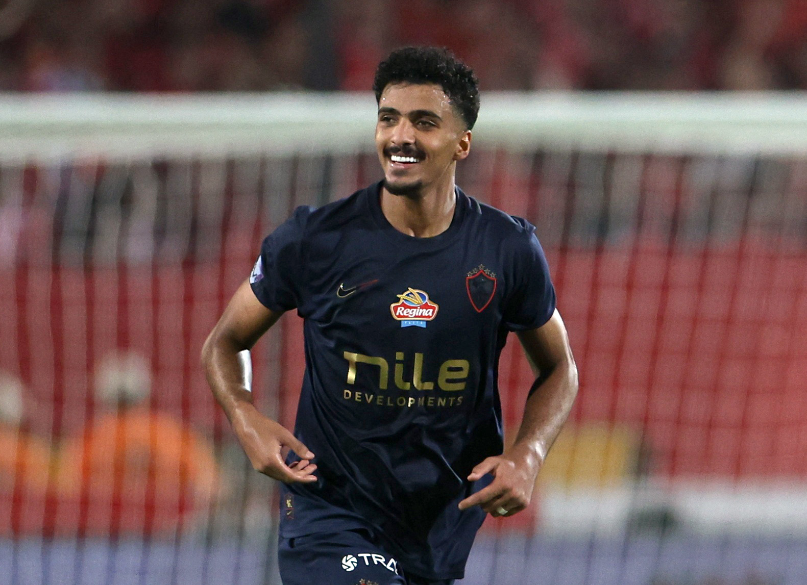 Zamalek's Hossam Abdelmaguid celebrates scoring their first goal