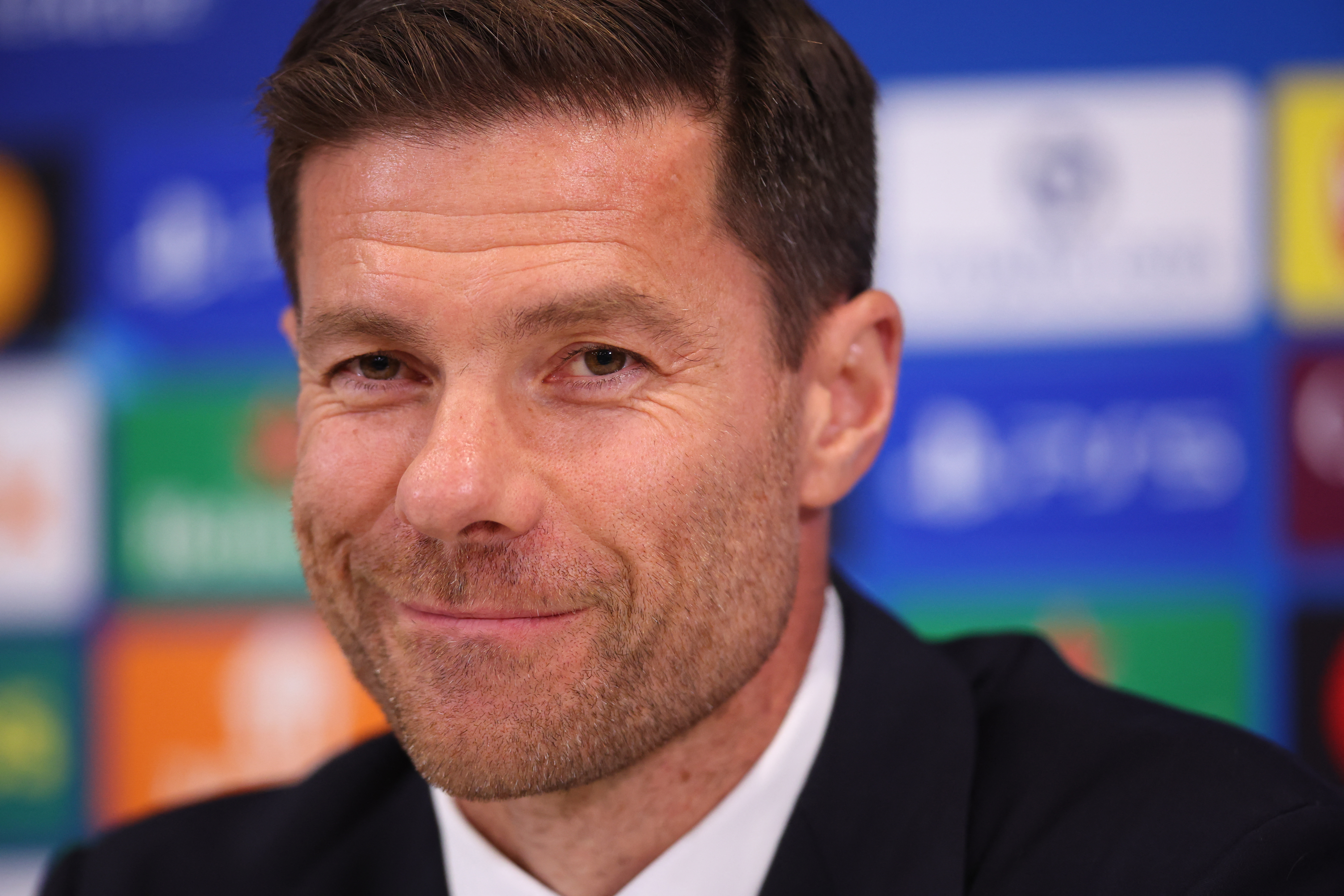 Soccer Football - UEFA Champions League - Real Madrid Press Conference - Anfield, Liverpool, Britain - November 3, 2025 Real Madrid coach Xabi Alonso during the press conference Action Images via Reuters/Ed Sykes