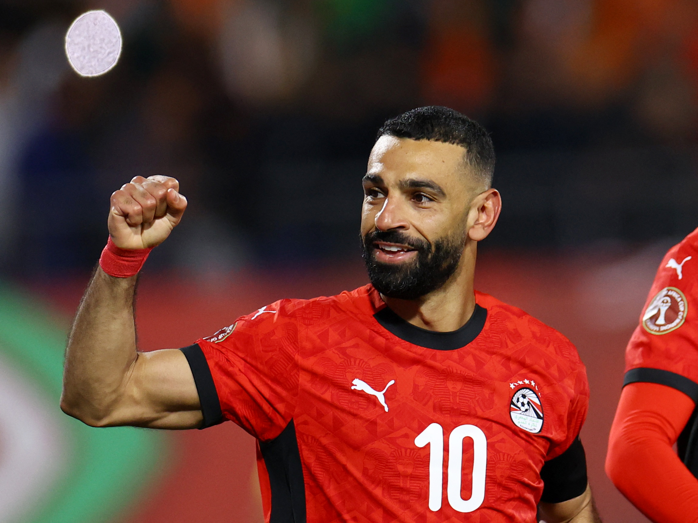 Mohamed Salah reacts.