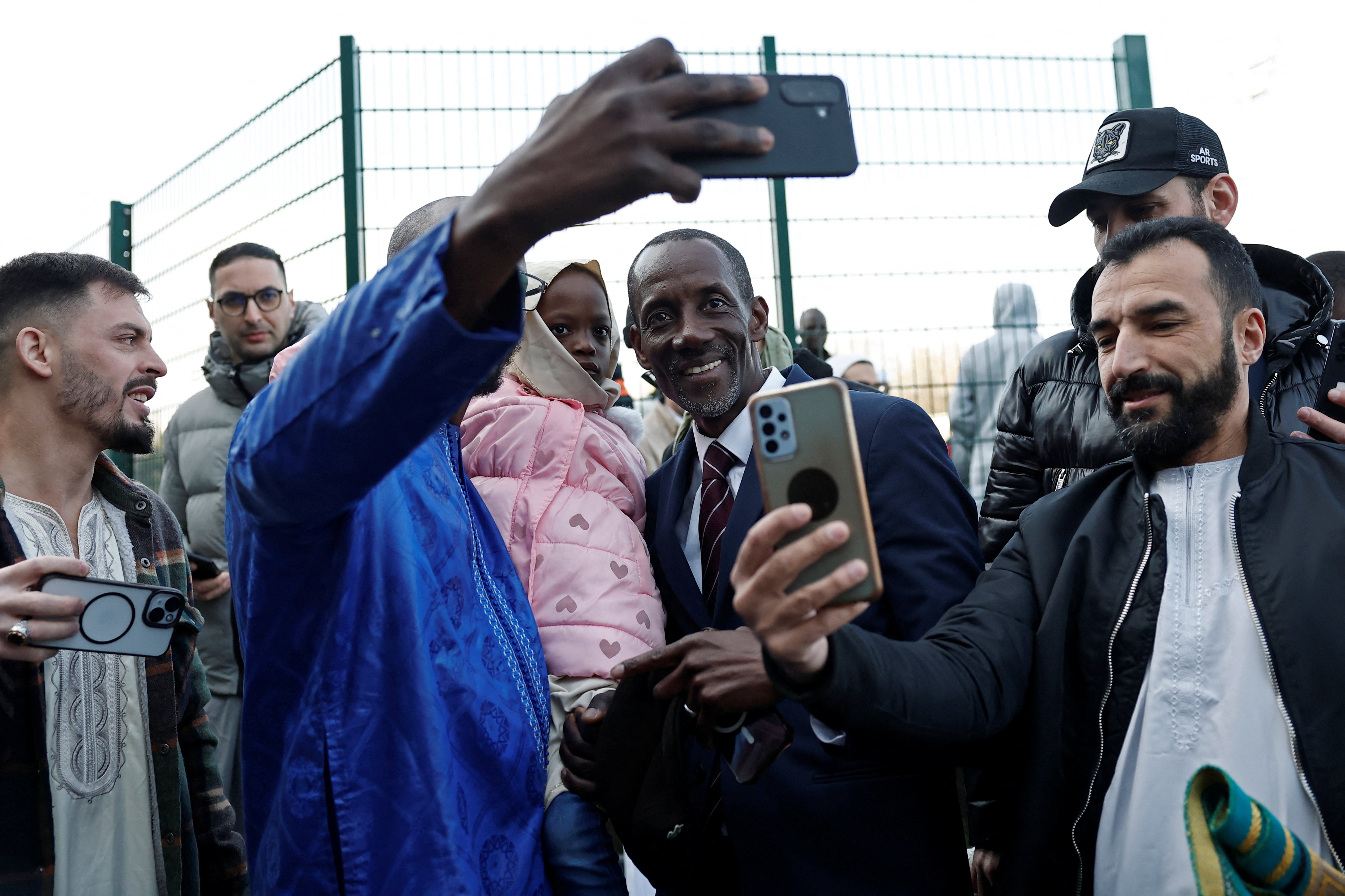 Bally Bagayoko of the La France insoumise (France Unbowed – LFI) party and new mayor of Saint-Denis, attends the Eid al-Fitr prayers, marking the end of the fasting month of Ramadan, at Stade Auguste-Delaune in Saint-Denis, near Paris, France, March 20, 2026. REUTERS/Benoit Tessier