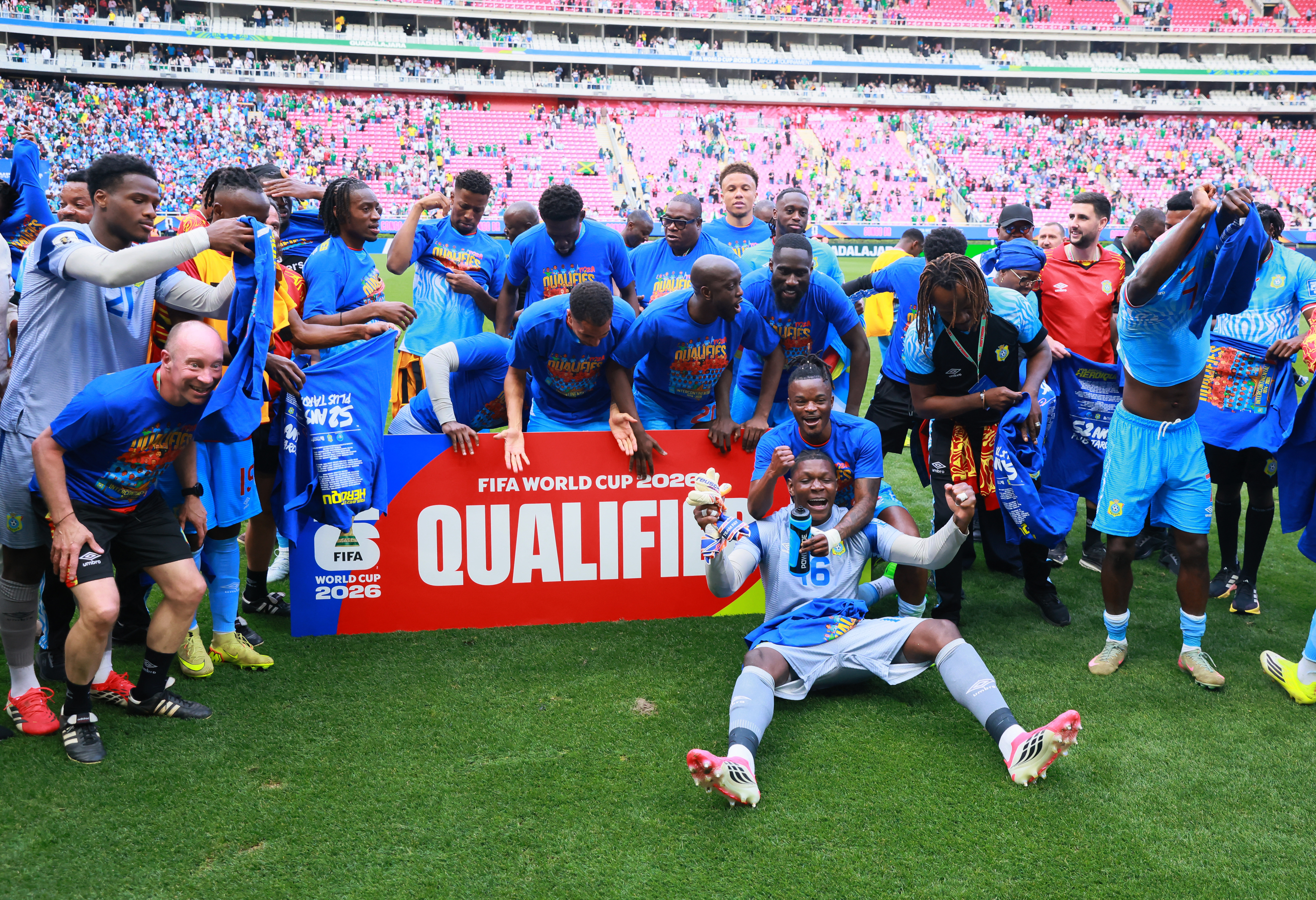 DR Congo players celebrate qualifying for the FIFA World Cup