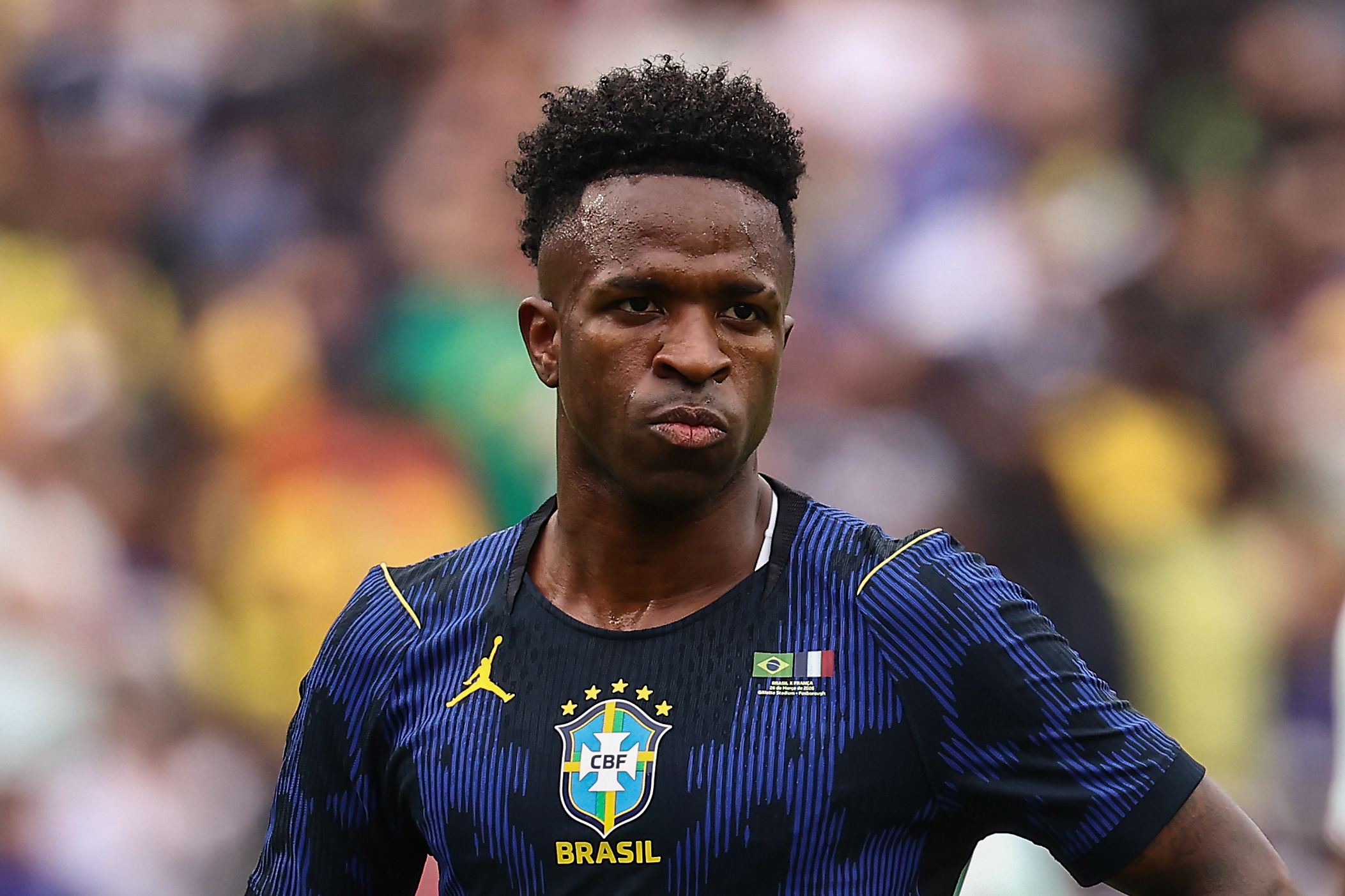 Vinicius Jr reacts.